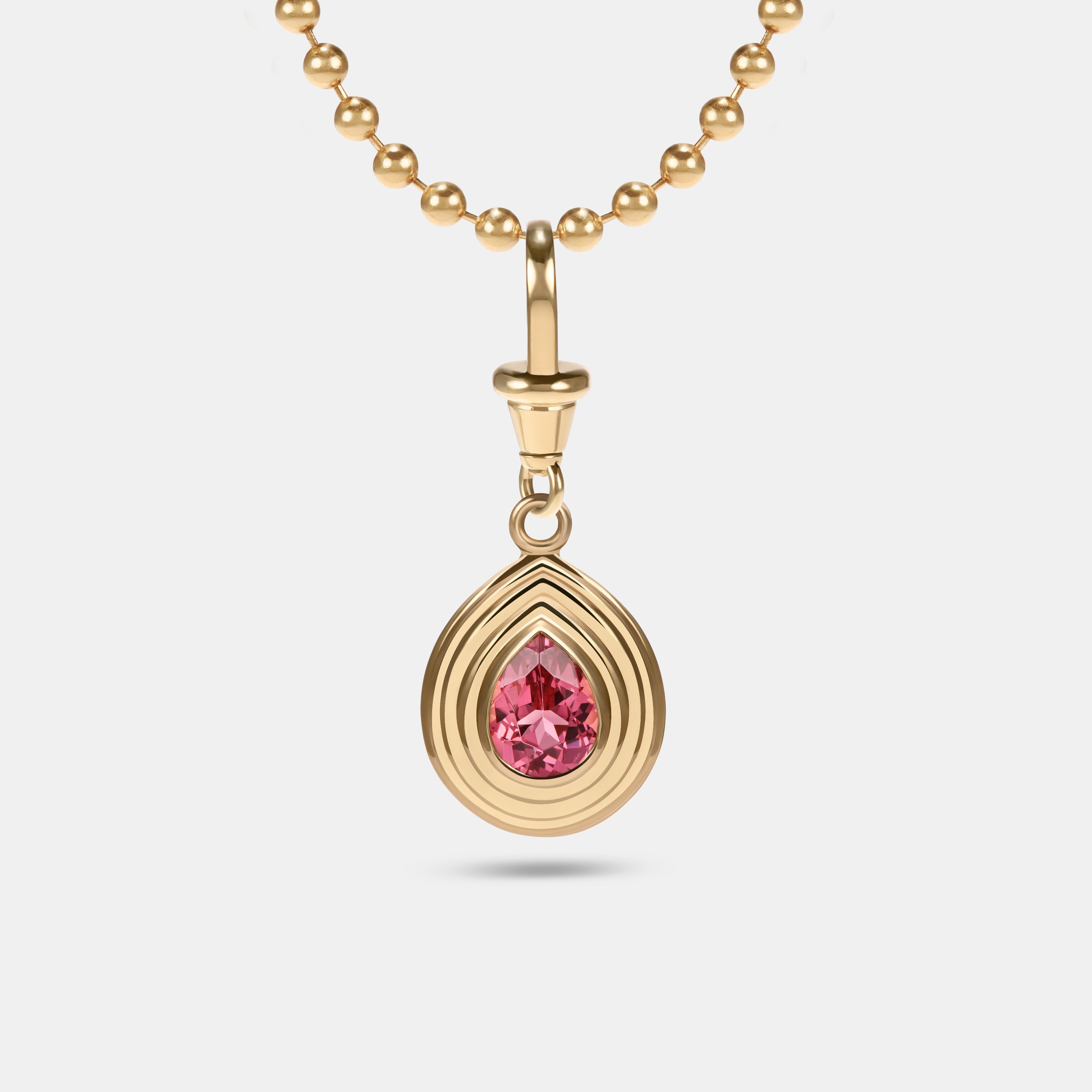 Contours Pendant - 1.45ct Pear Cut Pink Spinel
