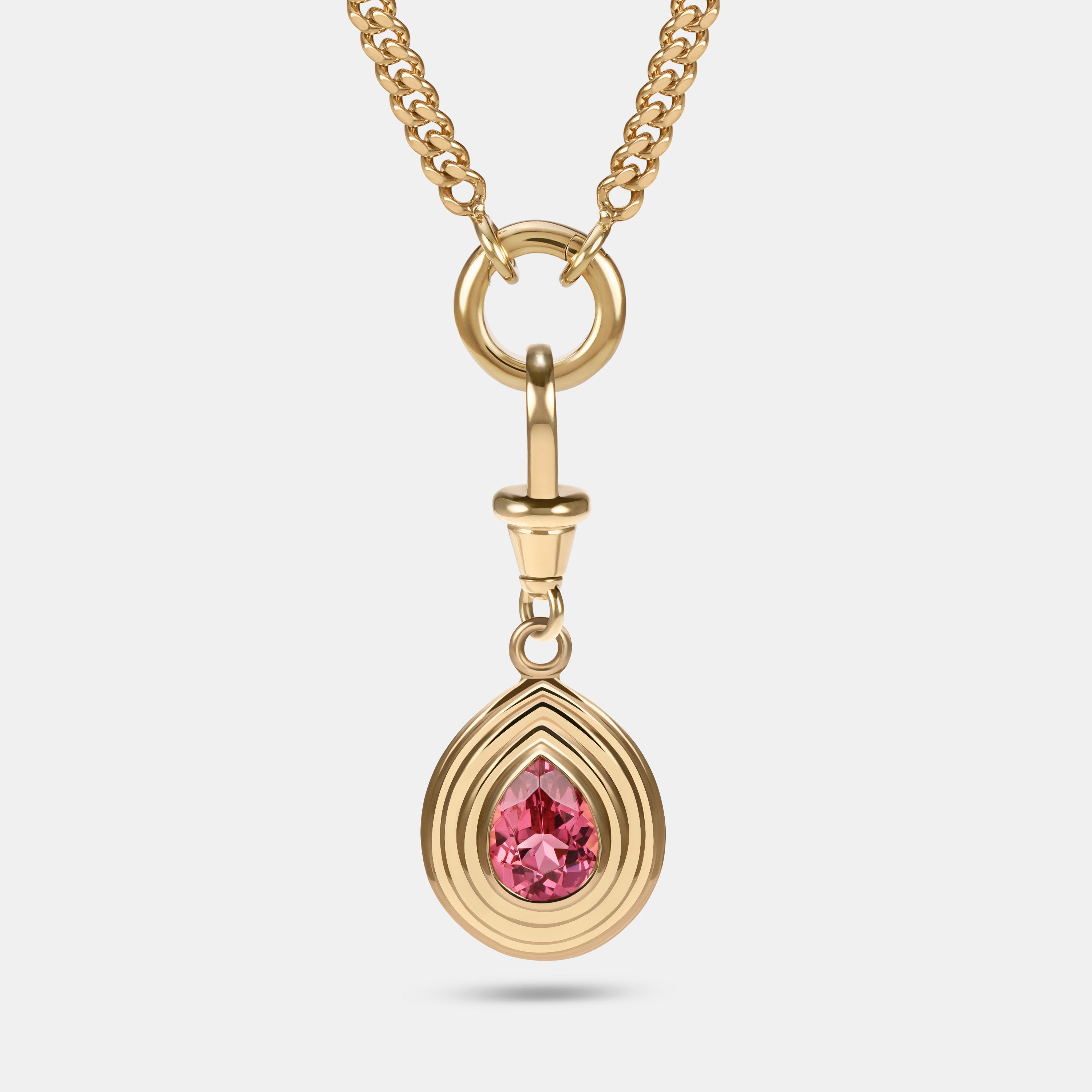 Contours Pendant - 1.45ct Pear Cut Pink Spinel
