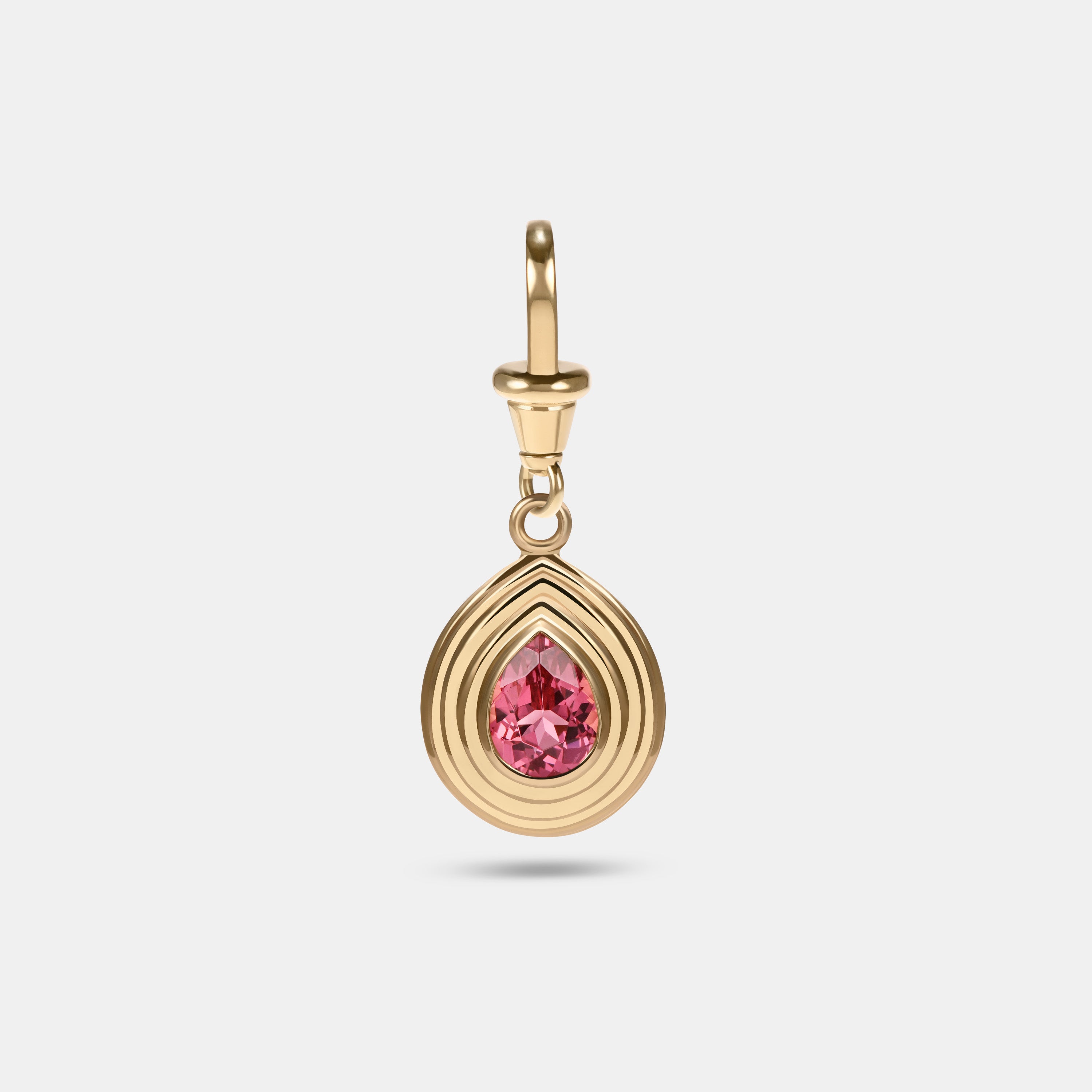 Contours Pendant - 1.45ct Pear Cut Pink Spinel
