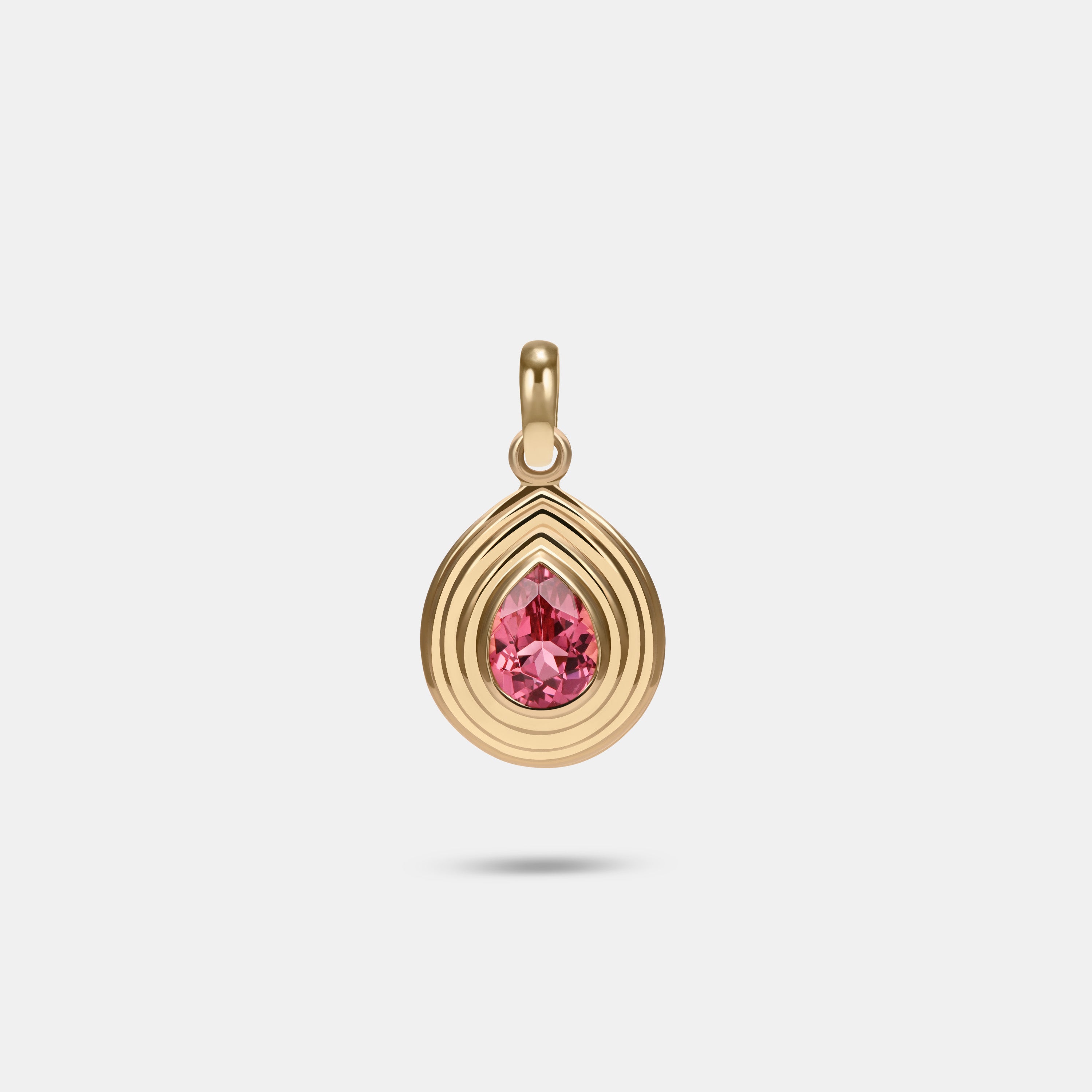 Contours Pendant - 1.45ct Pear Cut Pink Spinel