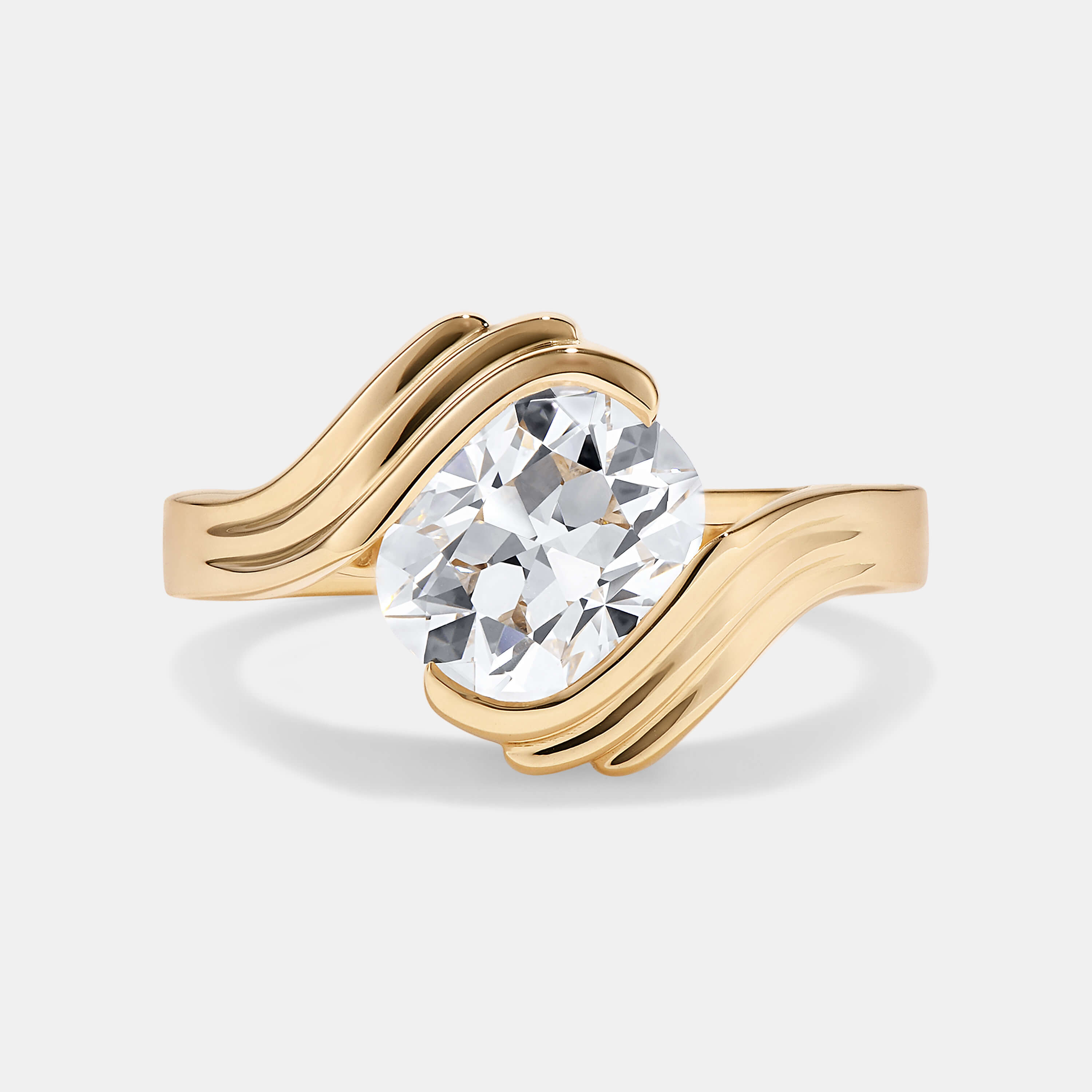Contours Wrap Diamond Solitaire Engagement Ring