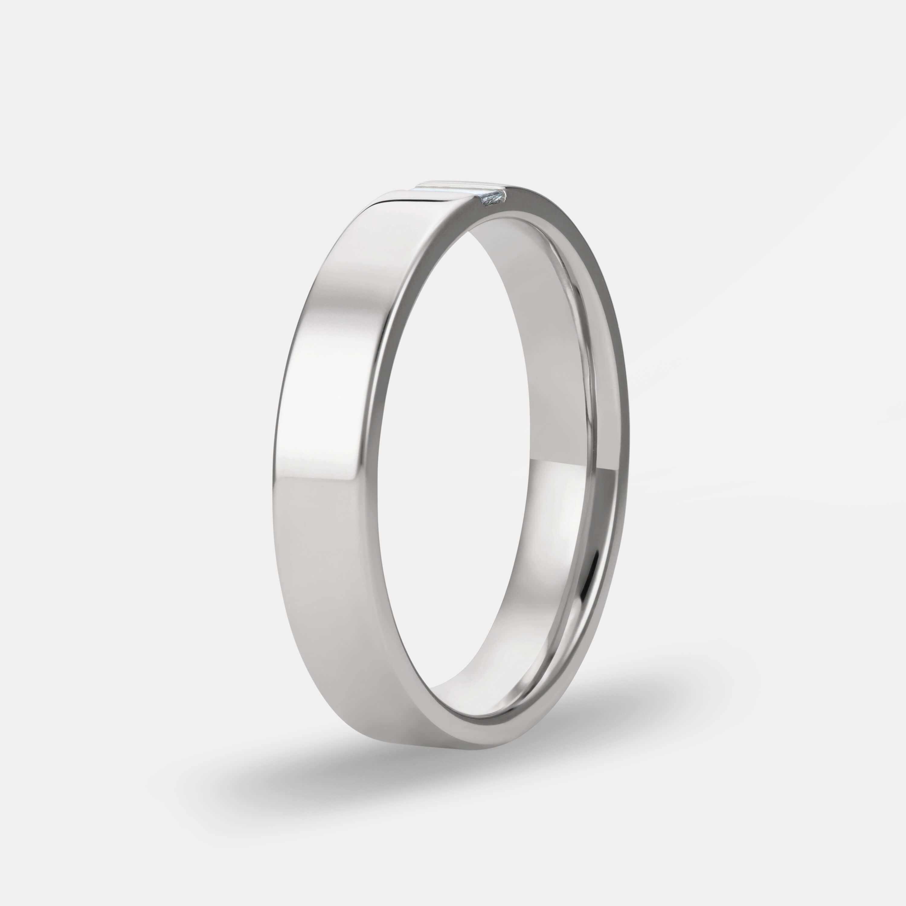 Flat Band With Diamond in Platinum