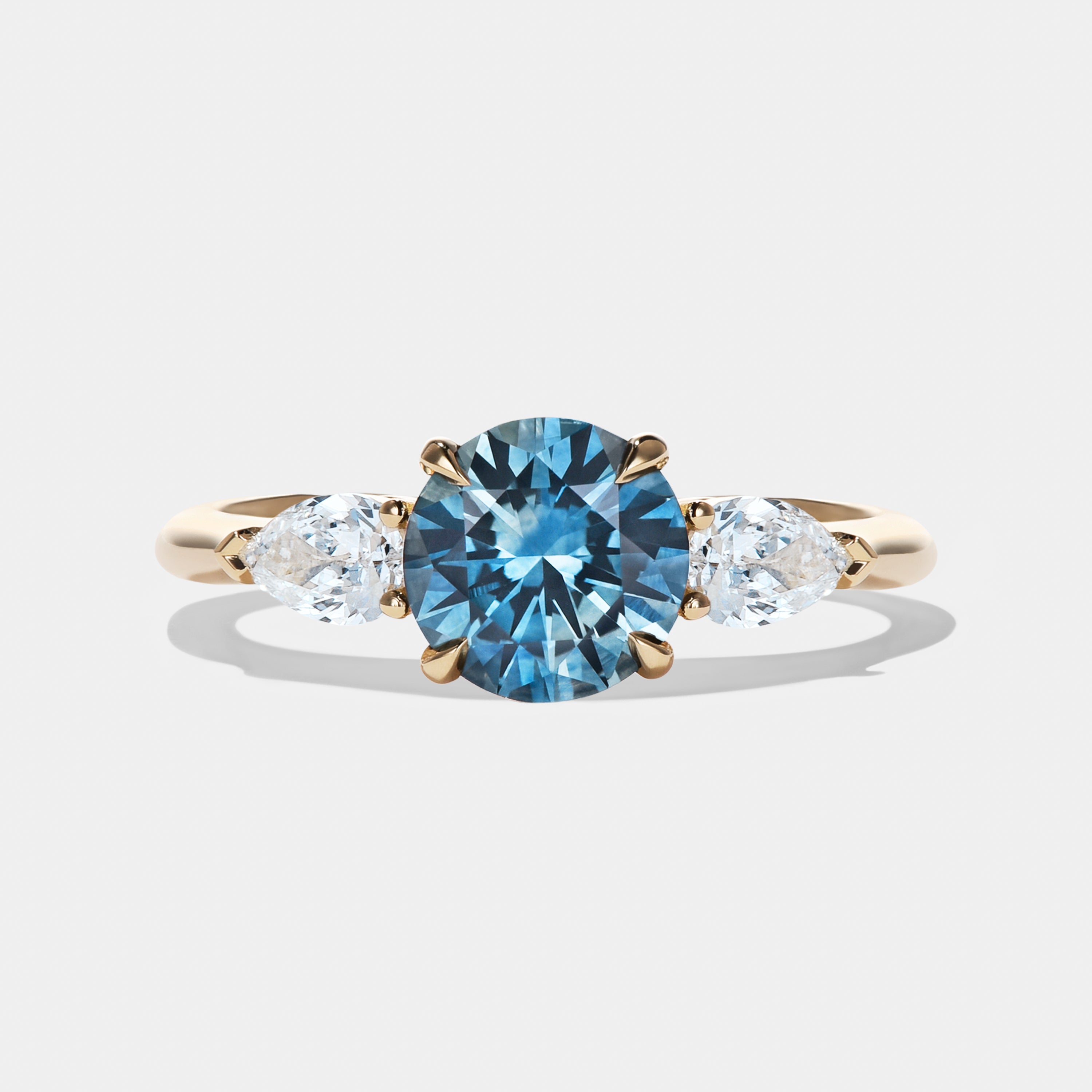 Freya Sapphire Three Stone Engagement Ring