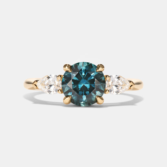 Freya - 1.77ct Teal Sapphire Engagement Ring