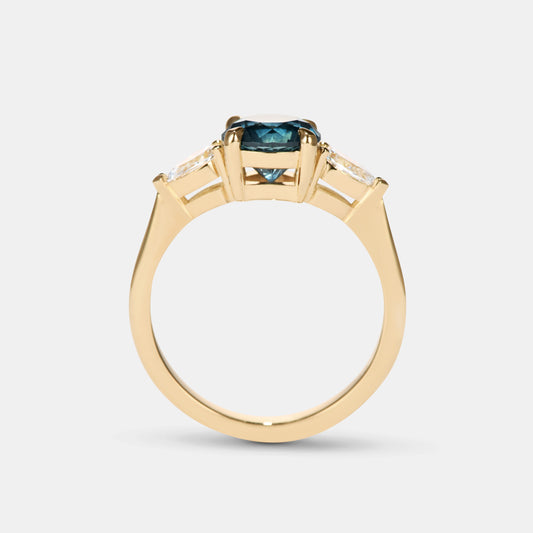 Freya - 1.77ct Teal Sapphire Engagement Ring