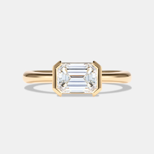 Iman 1.30ct Emerald Cut Diamond Solitaire Engagement Ring
