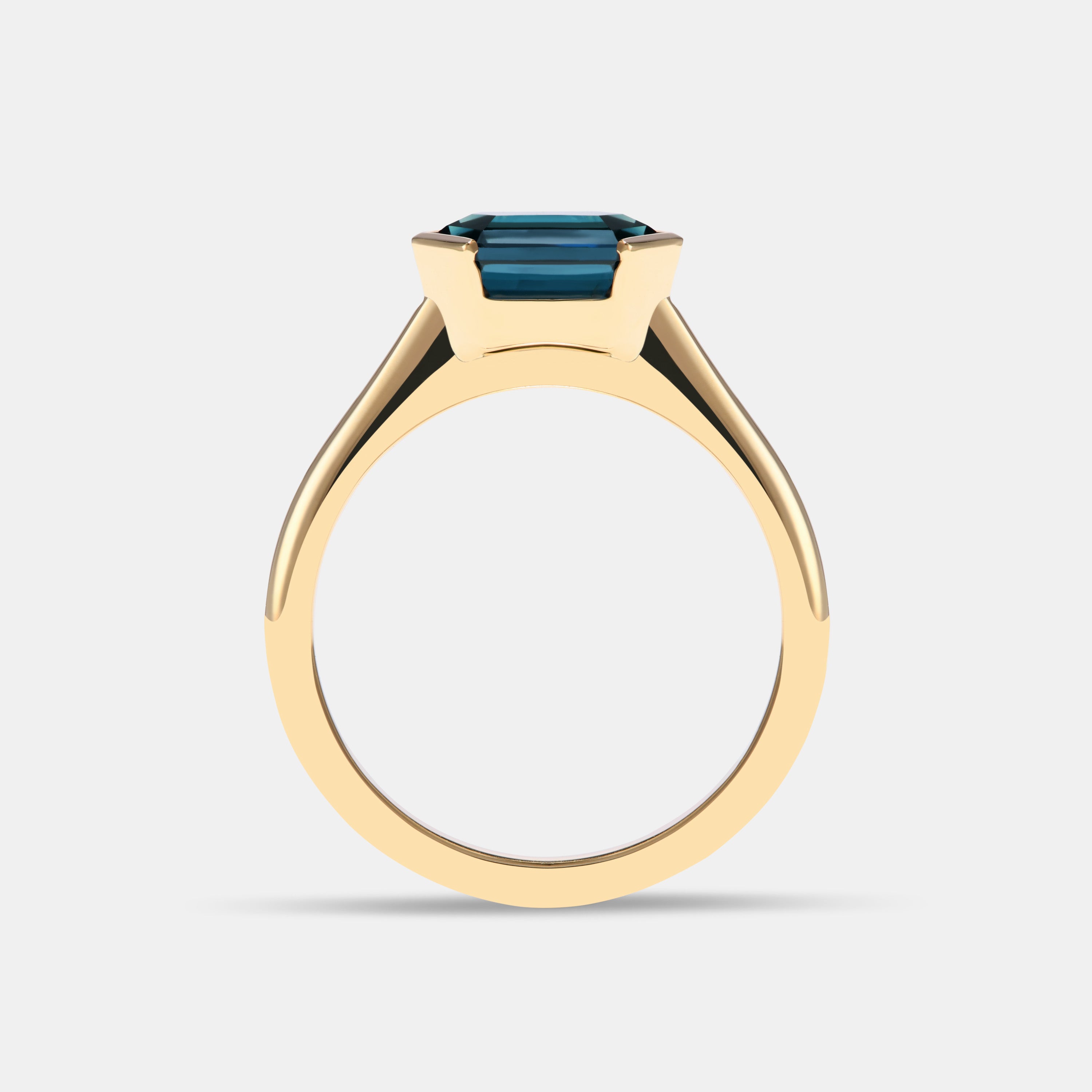 Iman 1.60ct Hexagon Step Cut Sapphire Solitaire Engagement Ring