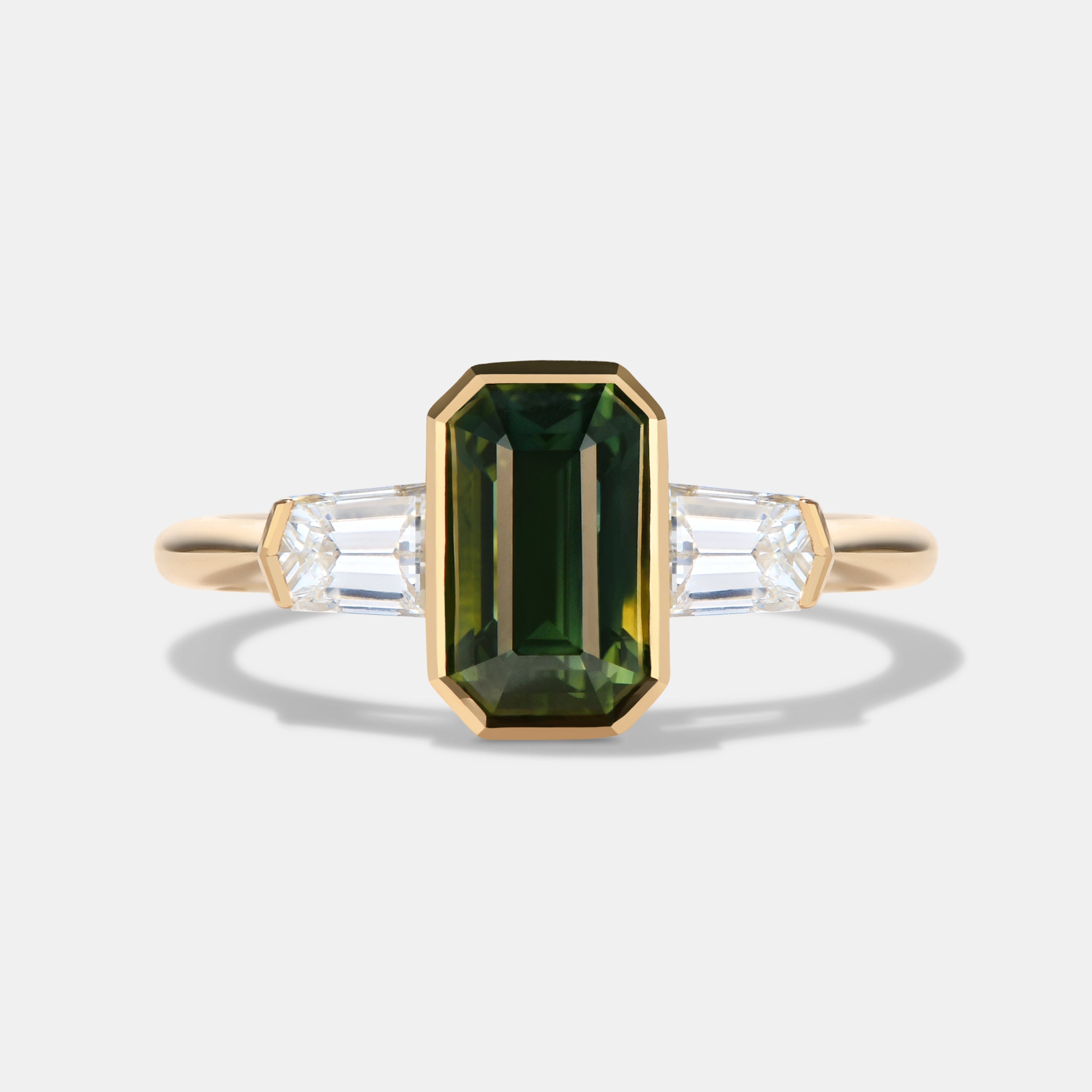 Marcella Sapphire Three Stone Engagement Ring