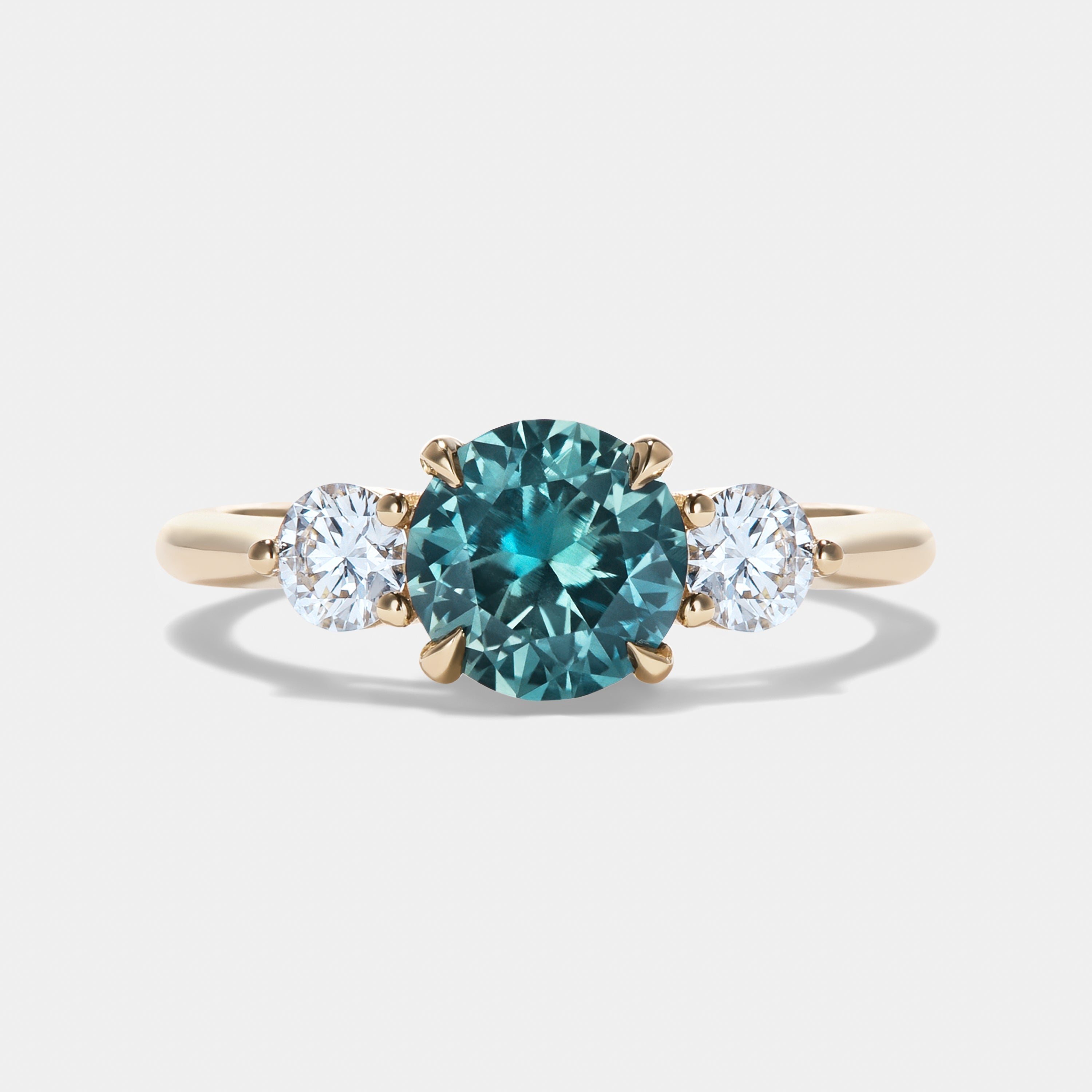 Maya Sapphire Three Stone Engagement Ring