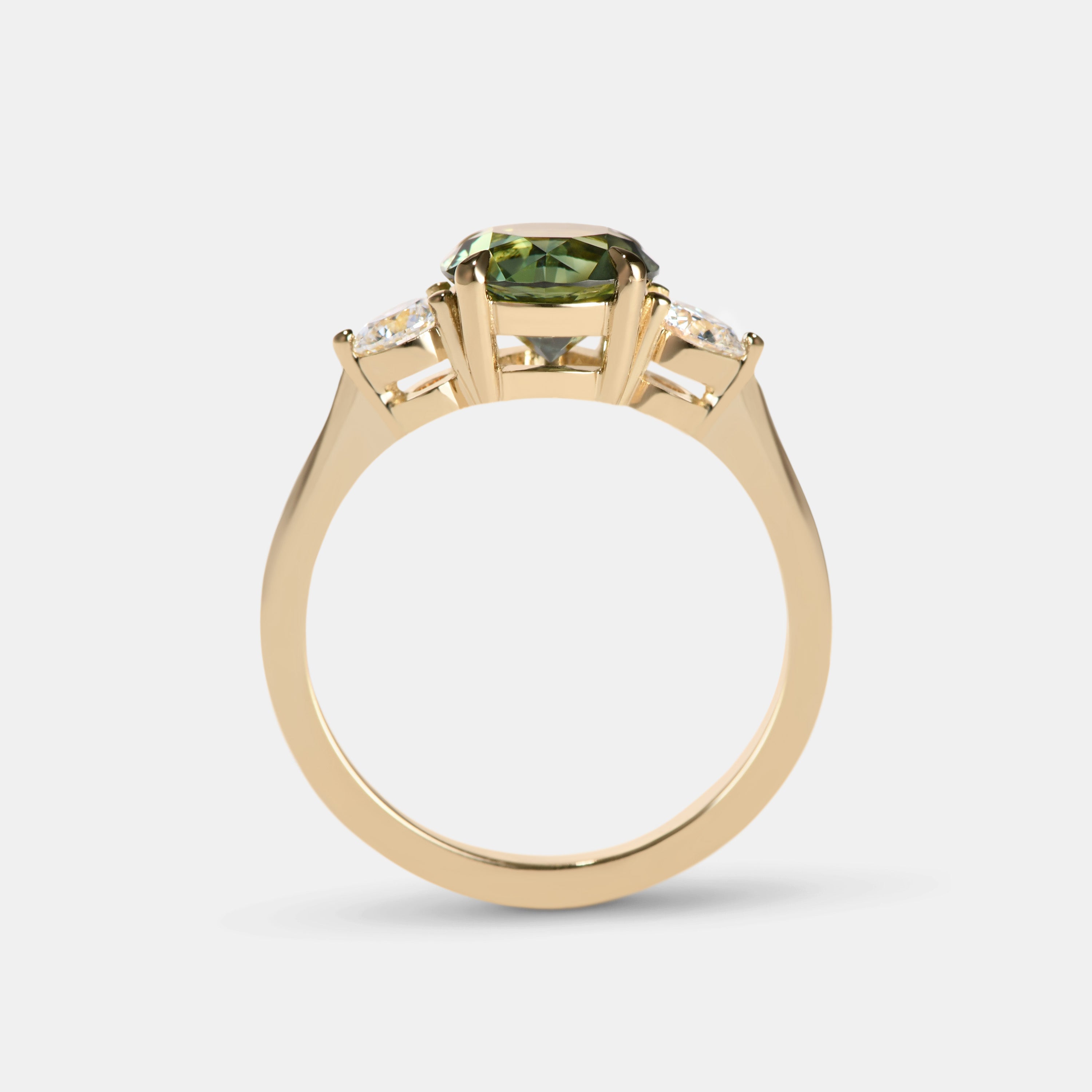 Maya Sapphire Three Stone Engagement Ring
