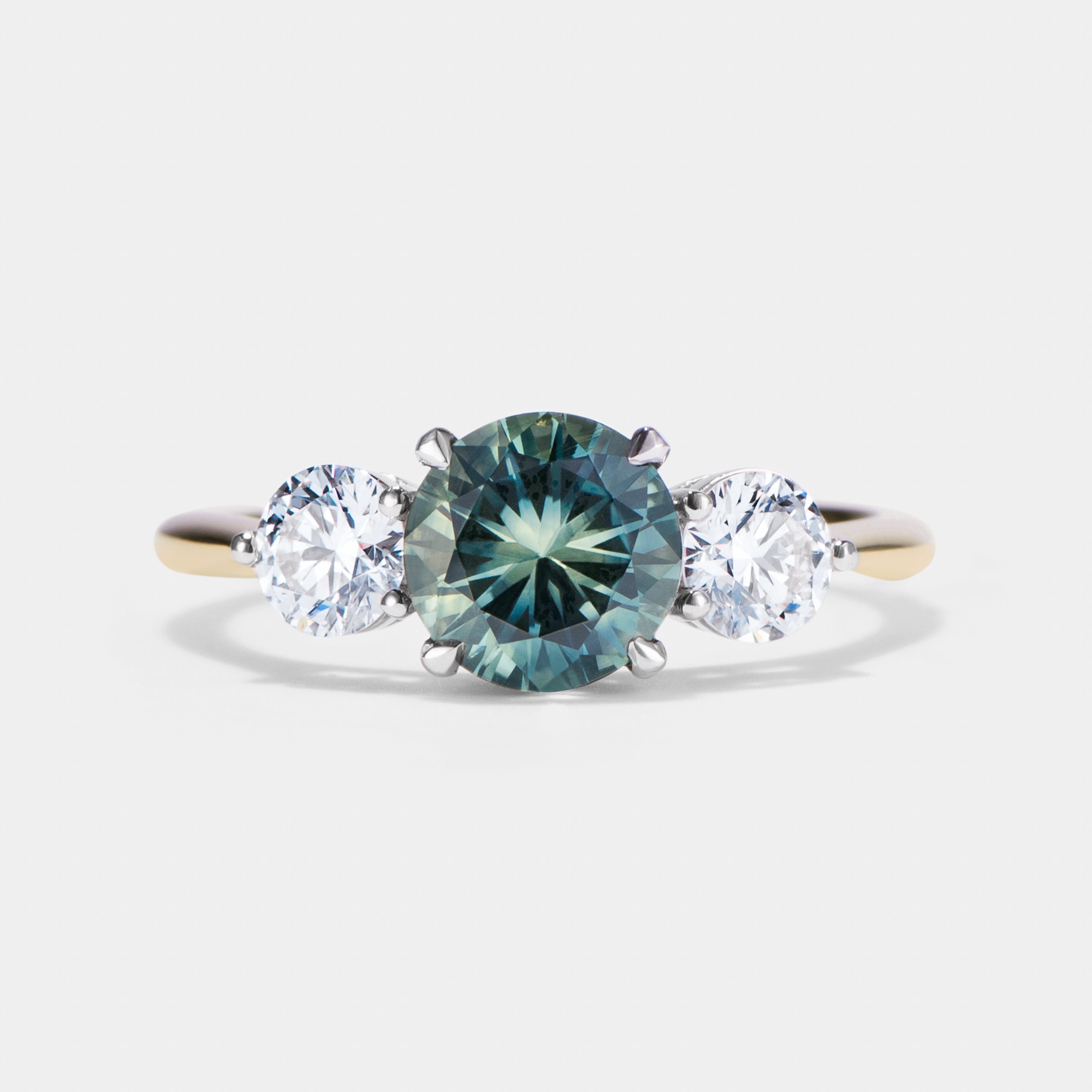 Maya Sapphire Three Stone Engagement Ring