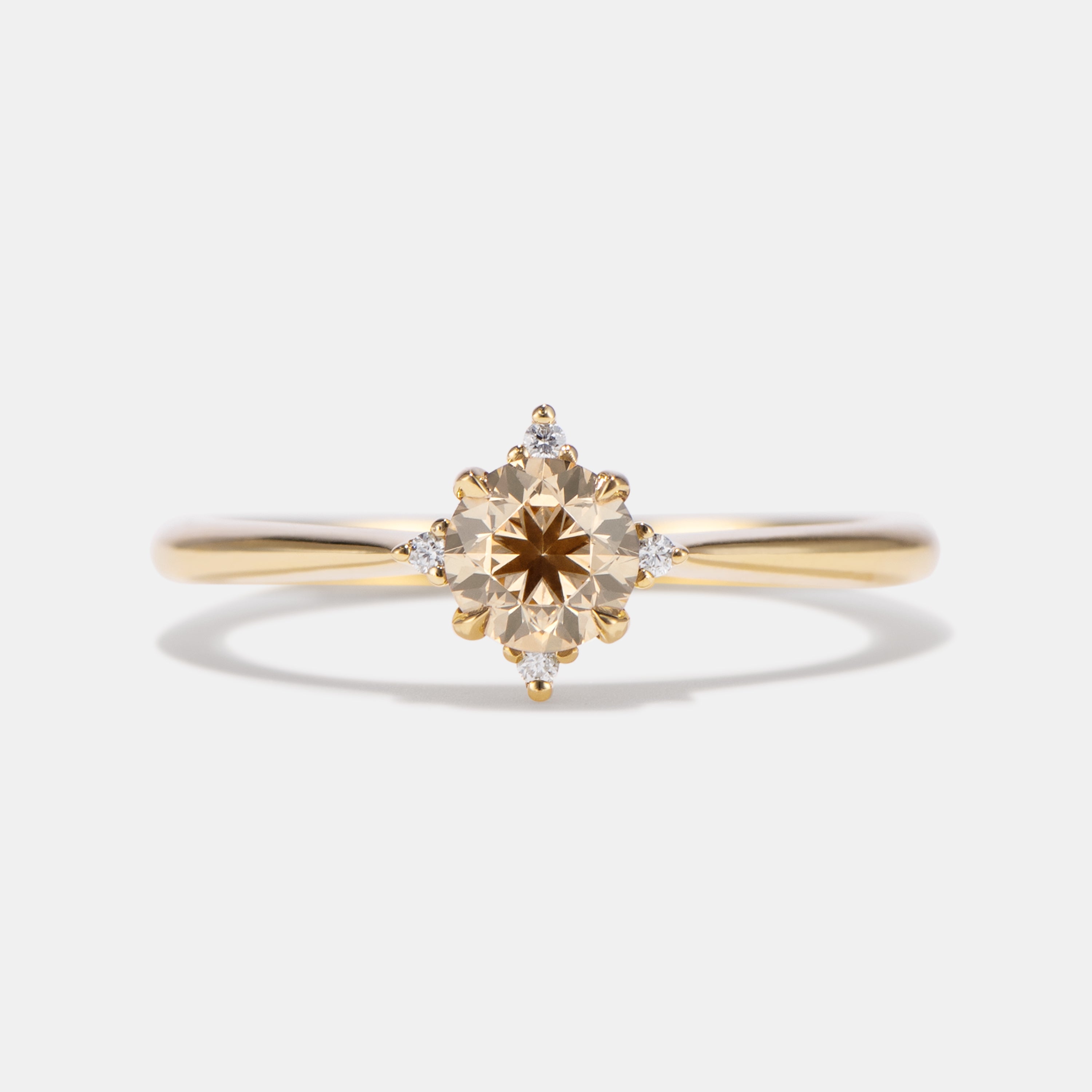 Mini Lucia 0.38ct Round Champagne Cluster Diamond Ring