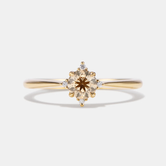 Mini Lucia - 0.38ct Round Champagne Diamond Ring