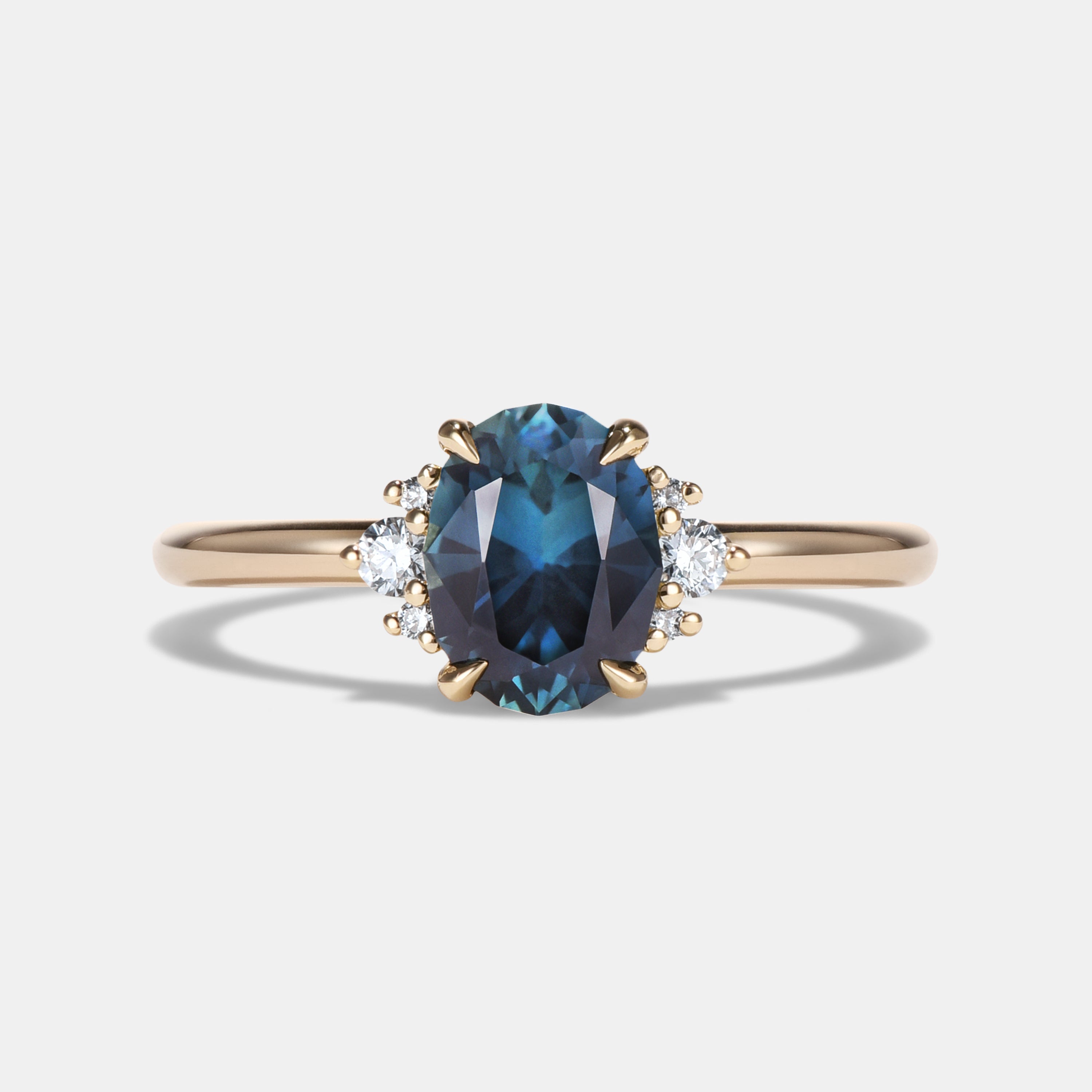 Mischa Sapphire Cluster Engagement Ring