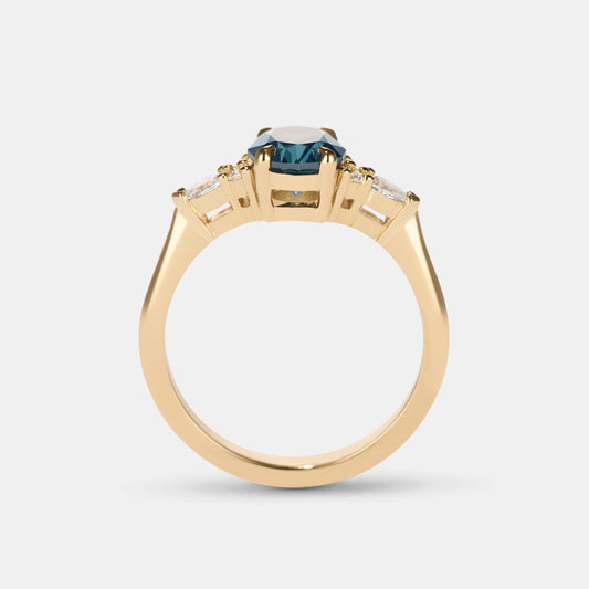 Olivia - 1.52ct Teal Sapphire Engagement Ring