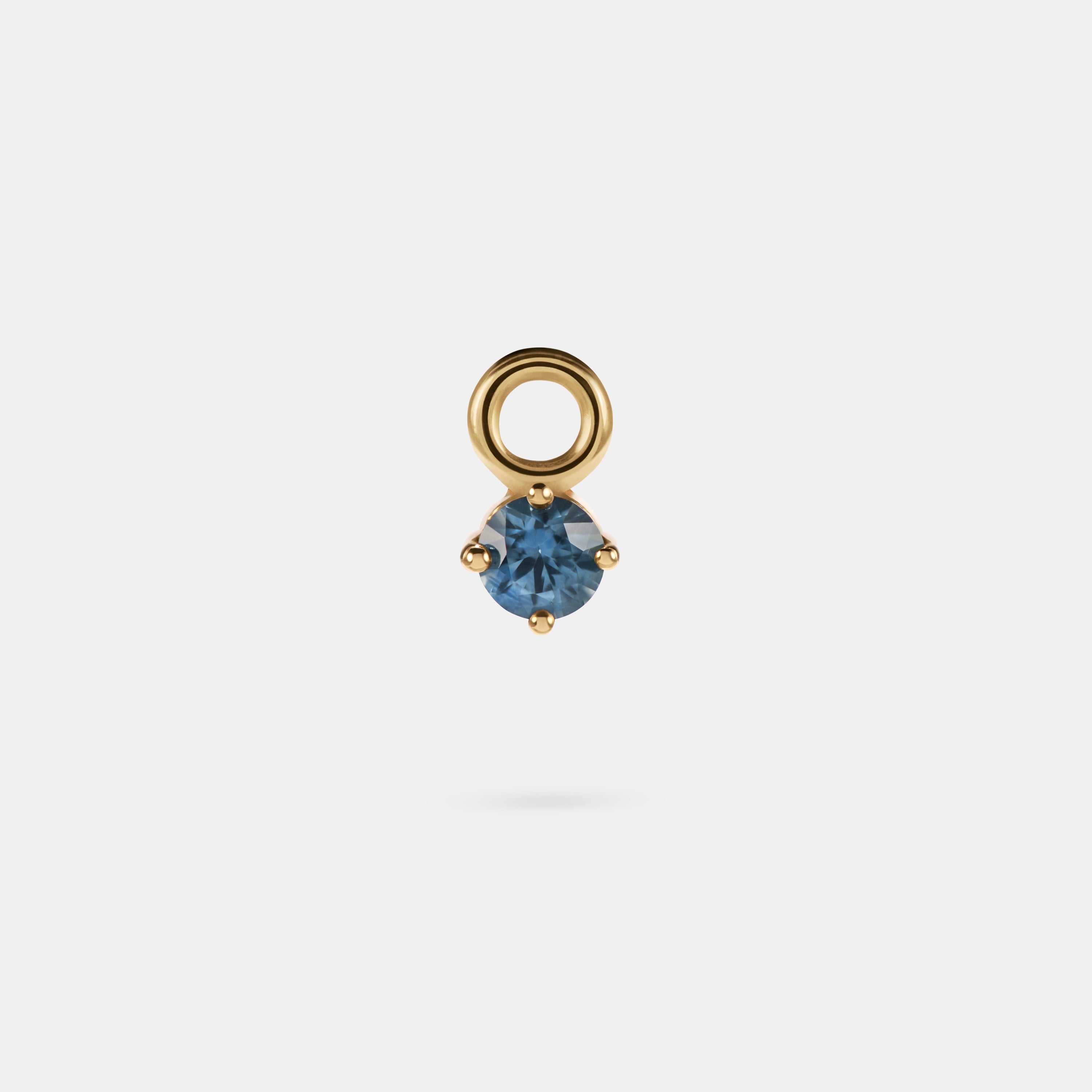 Round Montana Sapphire Earring Charm - 0.20ct