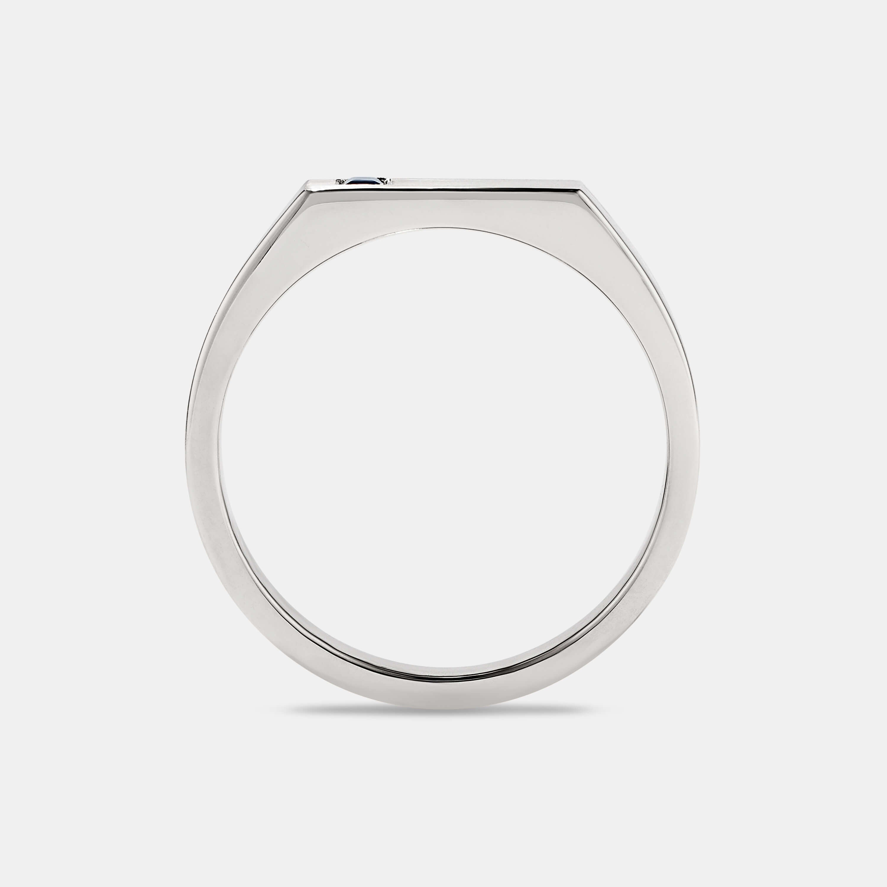 Rectangular Bar Signet with Gemstone in Platinum