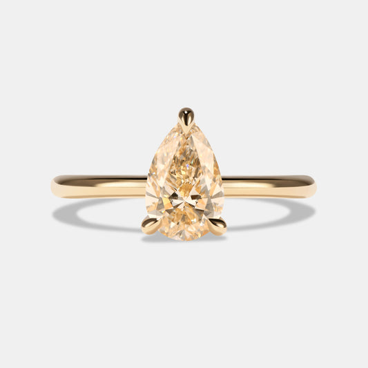 Selene 1.20ct Pear Champagne Diamond Solitaire Engagement Ring