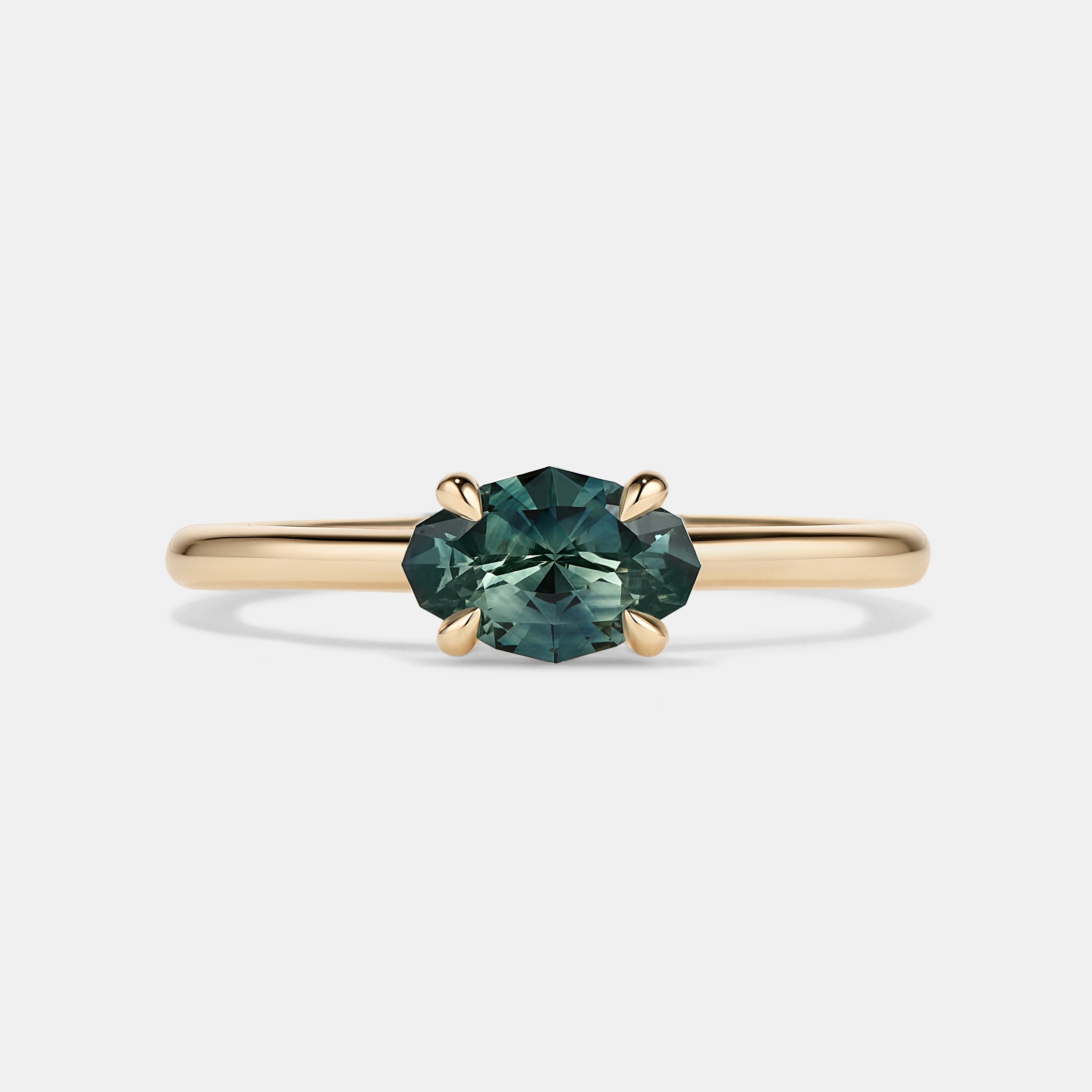 Selene 0.90ct Shield Mixed Cut Sapphire Solitaire Engagement Ring
