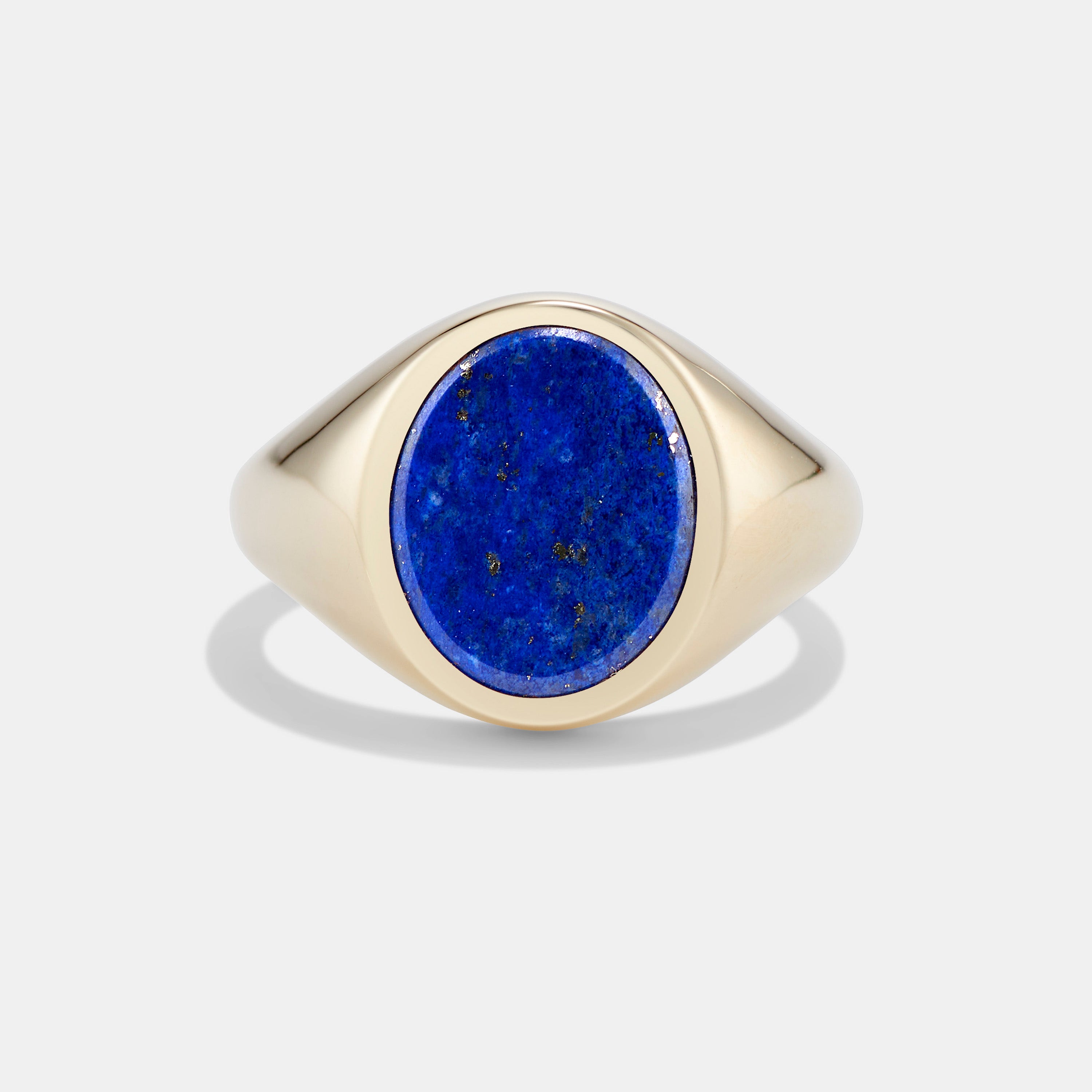 Lapis Signet Ring - 9 Karat Yellow Gold