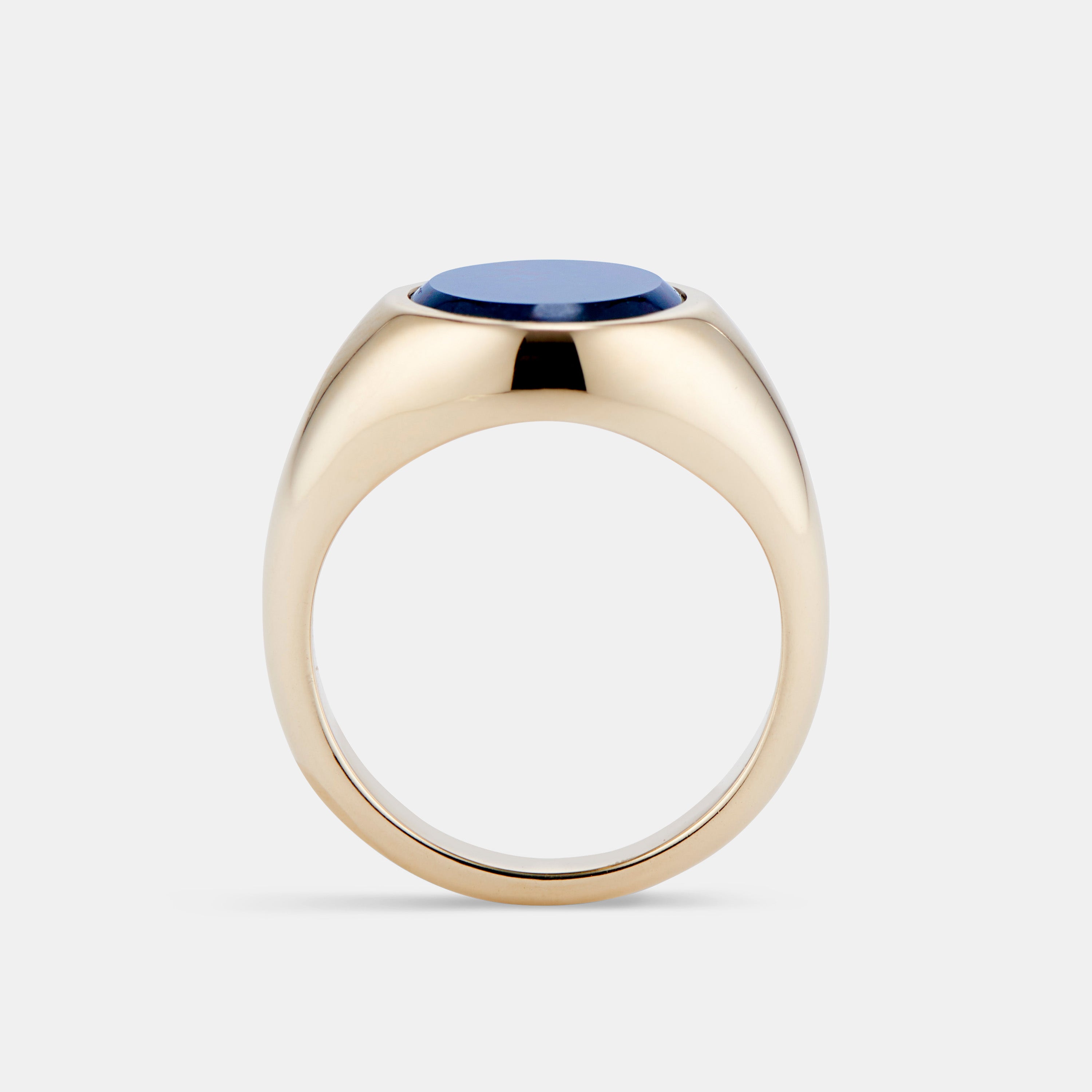 Lapis Signet Ring - 9 Karat Yellow Gold