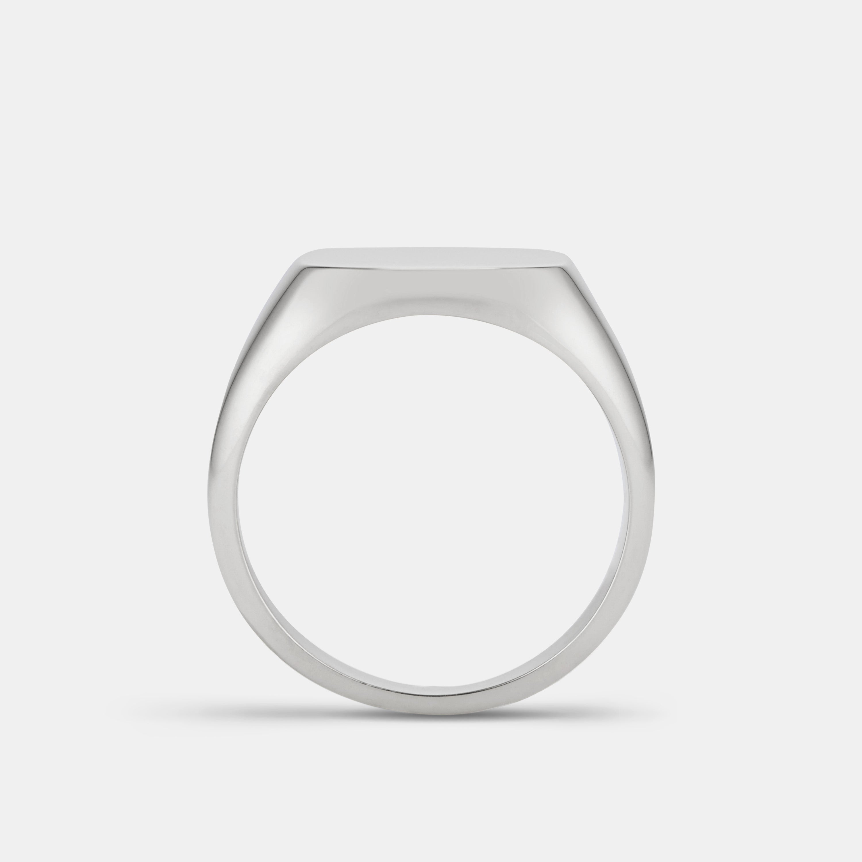 Square Cushion Signet Ring in Platinum