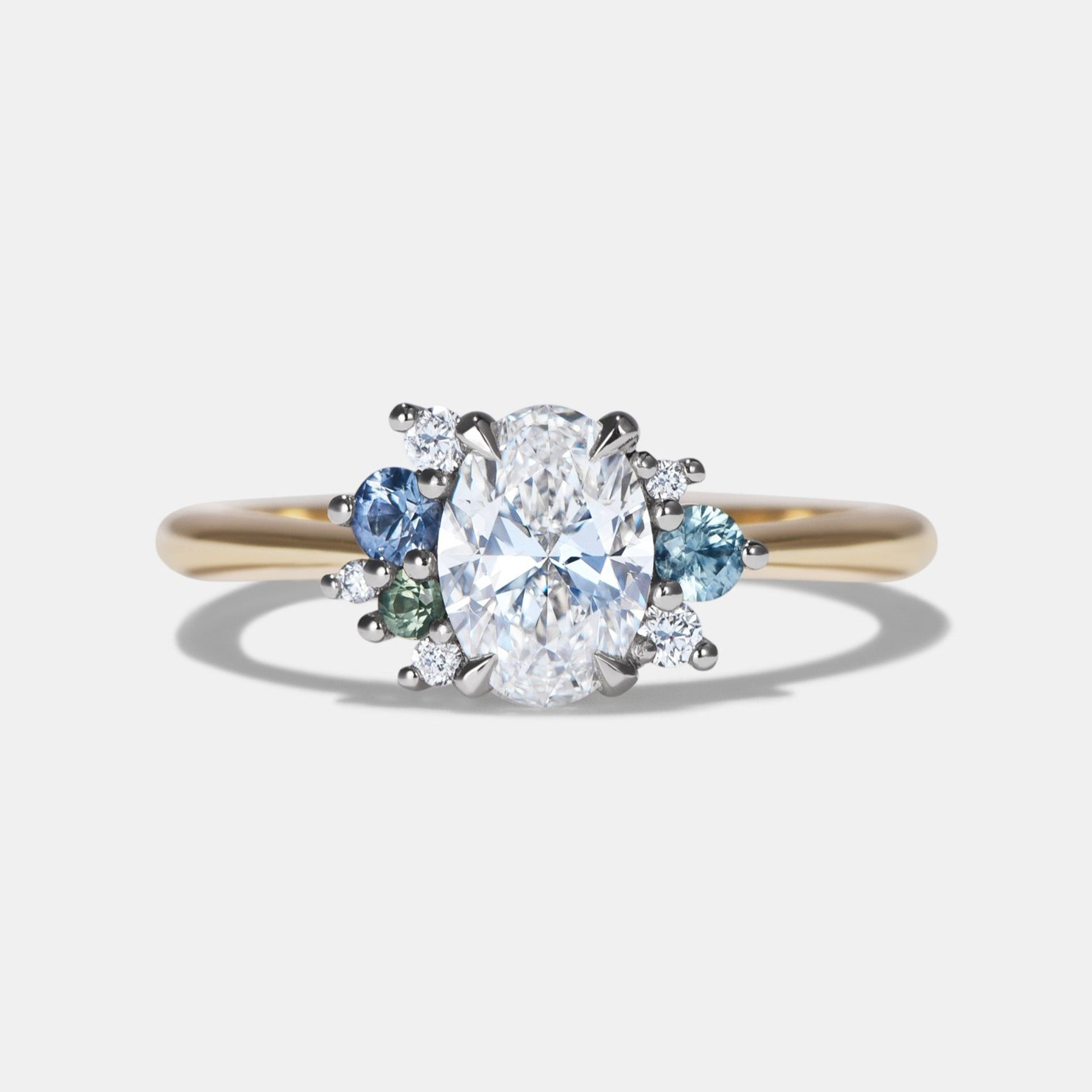 Astra Diamond Cluster Engagement Ring