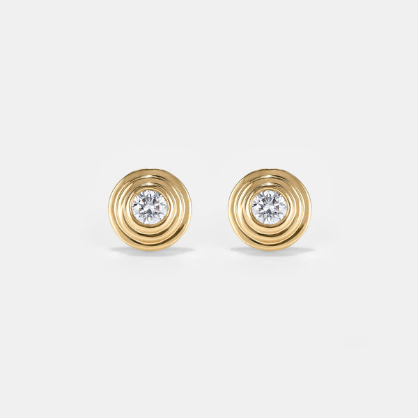 Contours Diamond Studs in Yellow Gold - 0.10ct (0.20ctw)