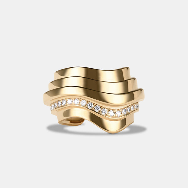 Contours Ear Cuff Diamond in 18 Karat Yellow Gold