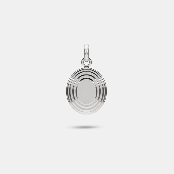 Contours Engravable Pendant in White Gold