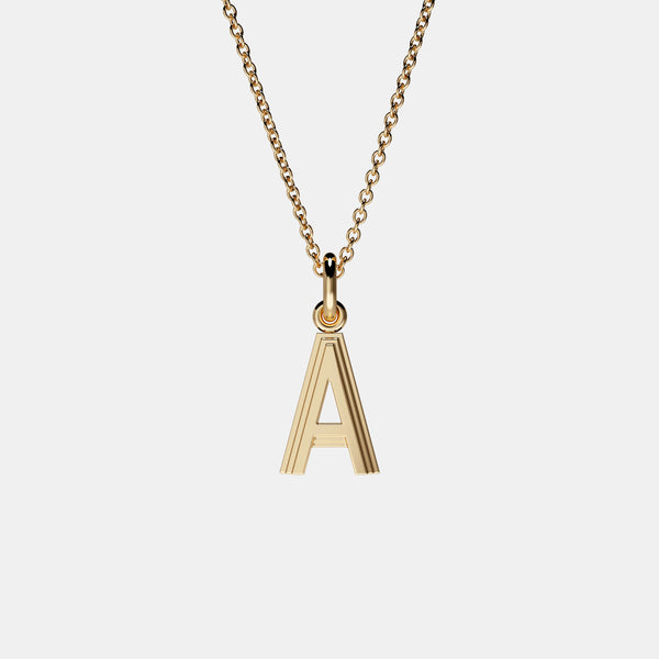 Contours Letter Pendant in Yellow Gold
