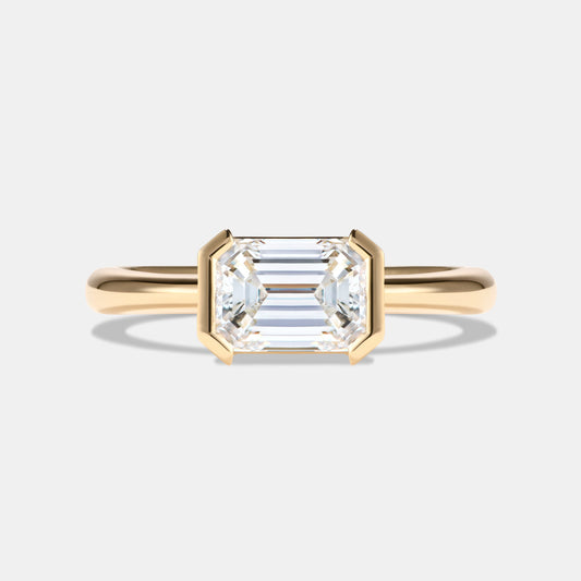 Iman 1.30ct Emerald Cut Diamond Solitaire Engagement Ring