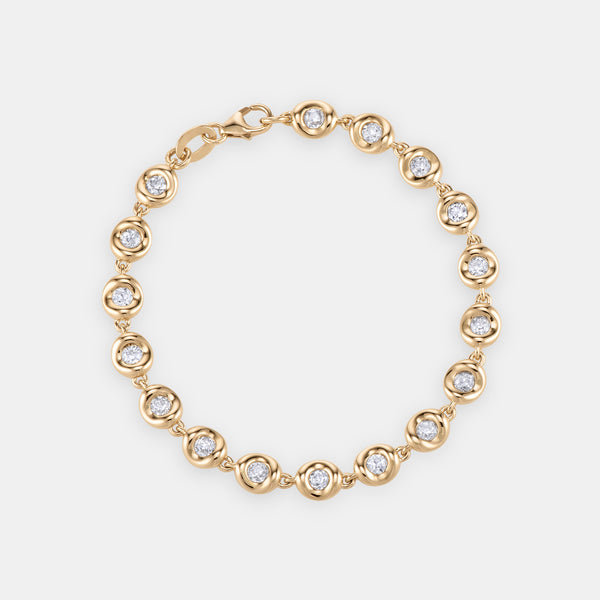 Pillow Diamond Bracelet in 18 karat yellow gold