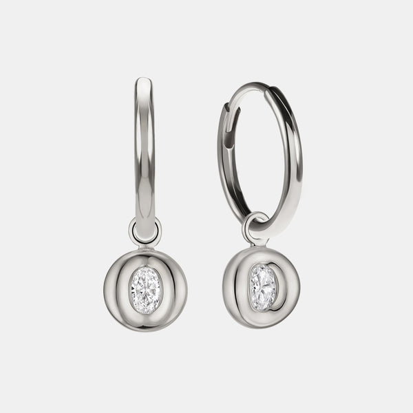 Pillow Diamond Earrings in 18 karat white gold