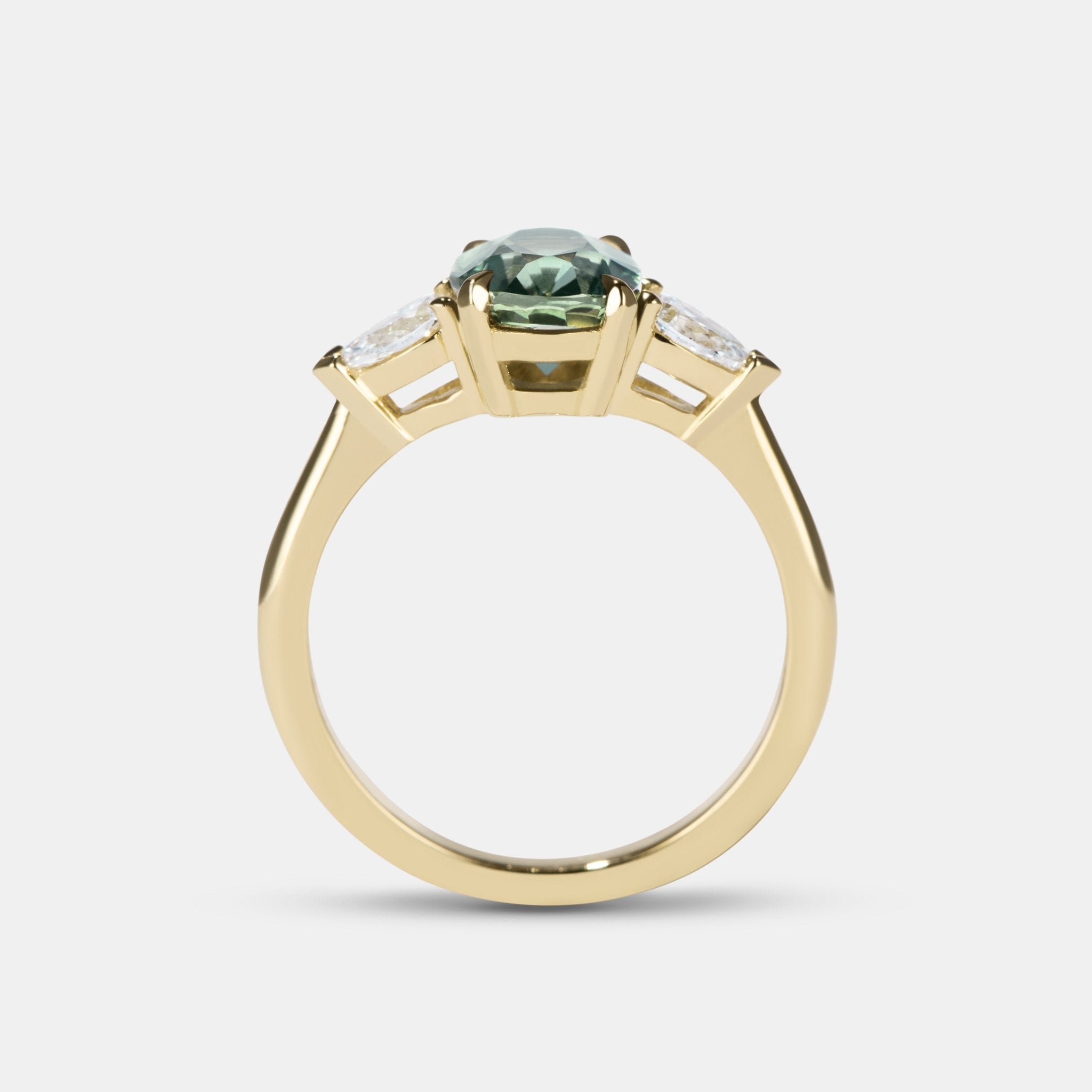 Aurora Sapphire Three Stone Engagement Ring