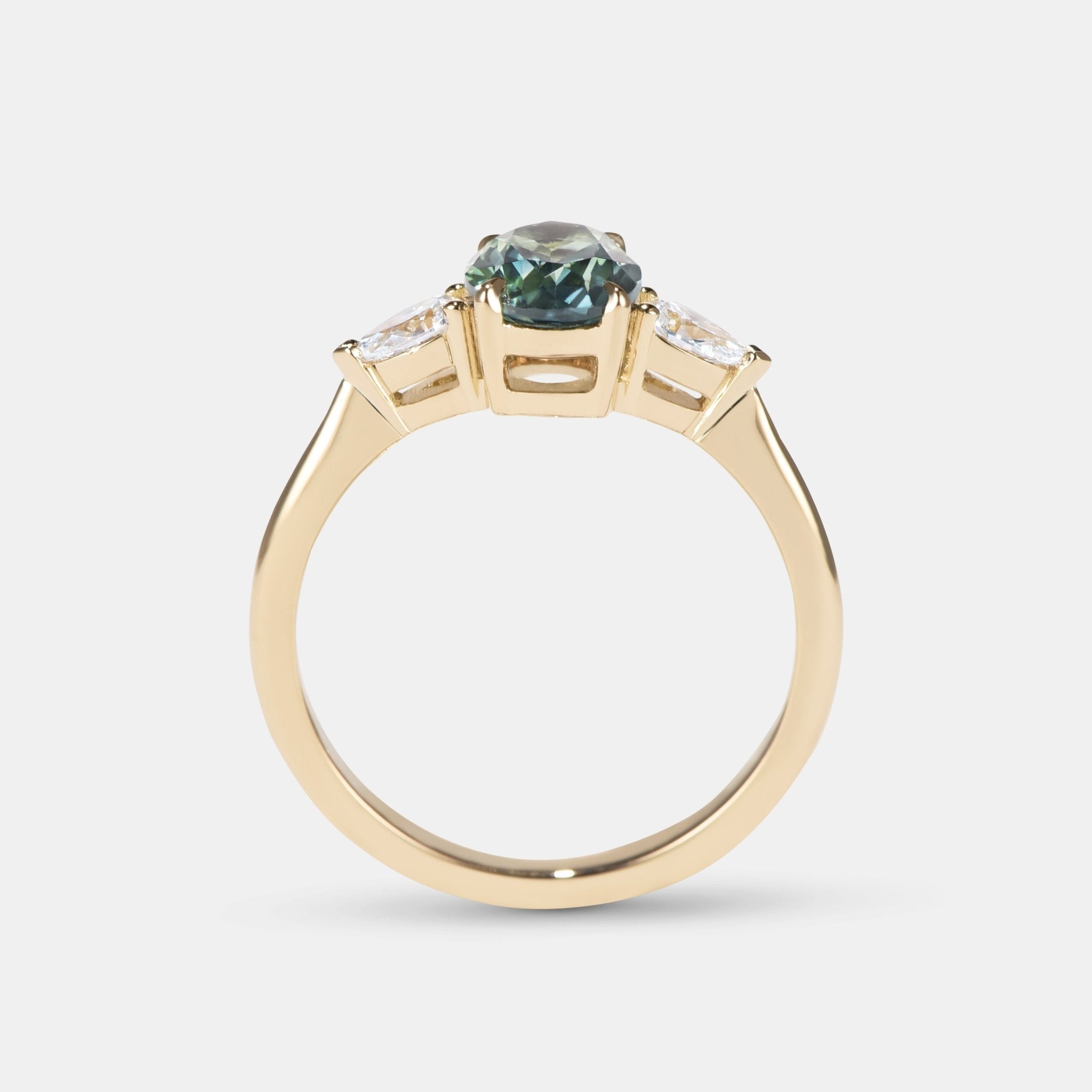 Aurora Sapphire Three Stone Engagement Ring