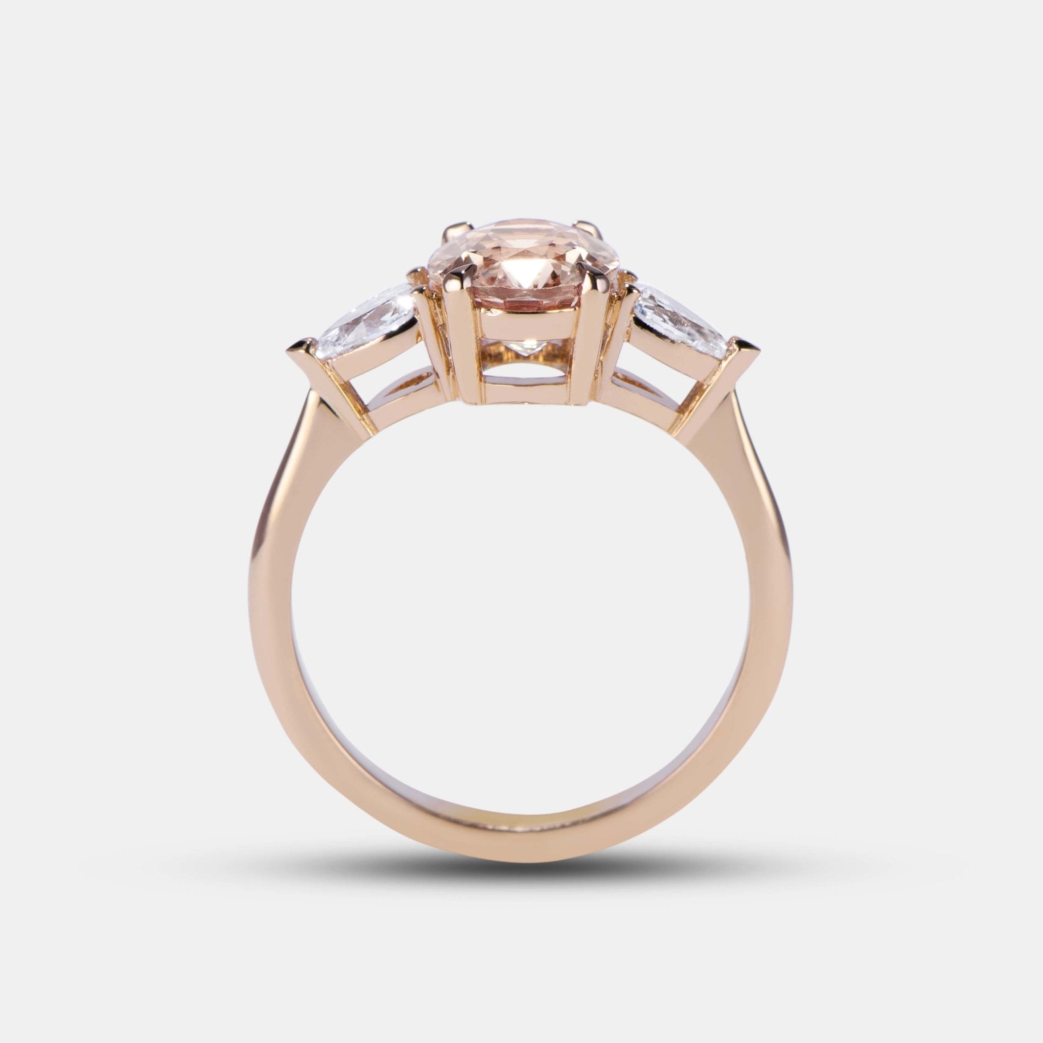 Aurora Sapphire Three Stone Engagement Ring