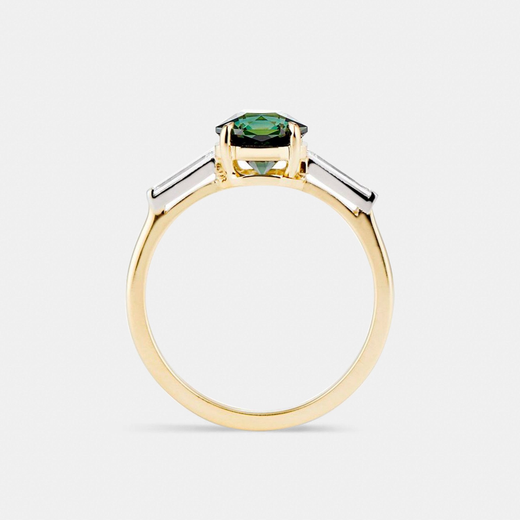 Barbara Sapphire Three Stone Engagement Ring