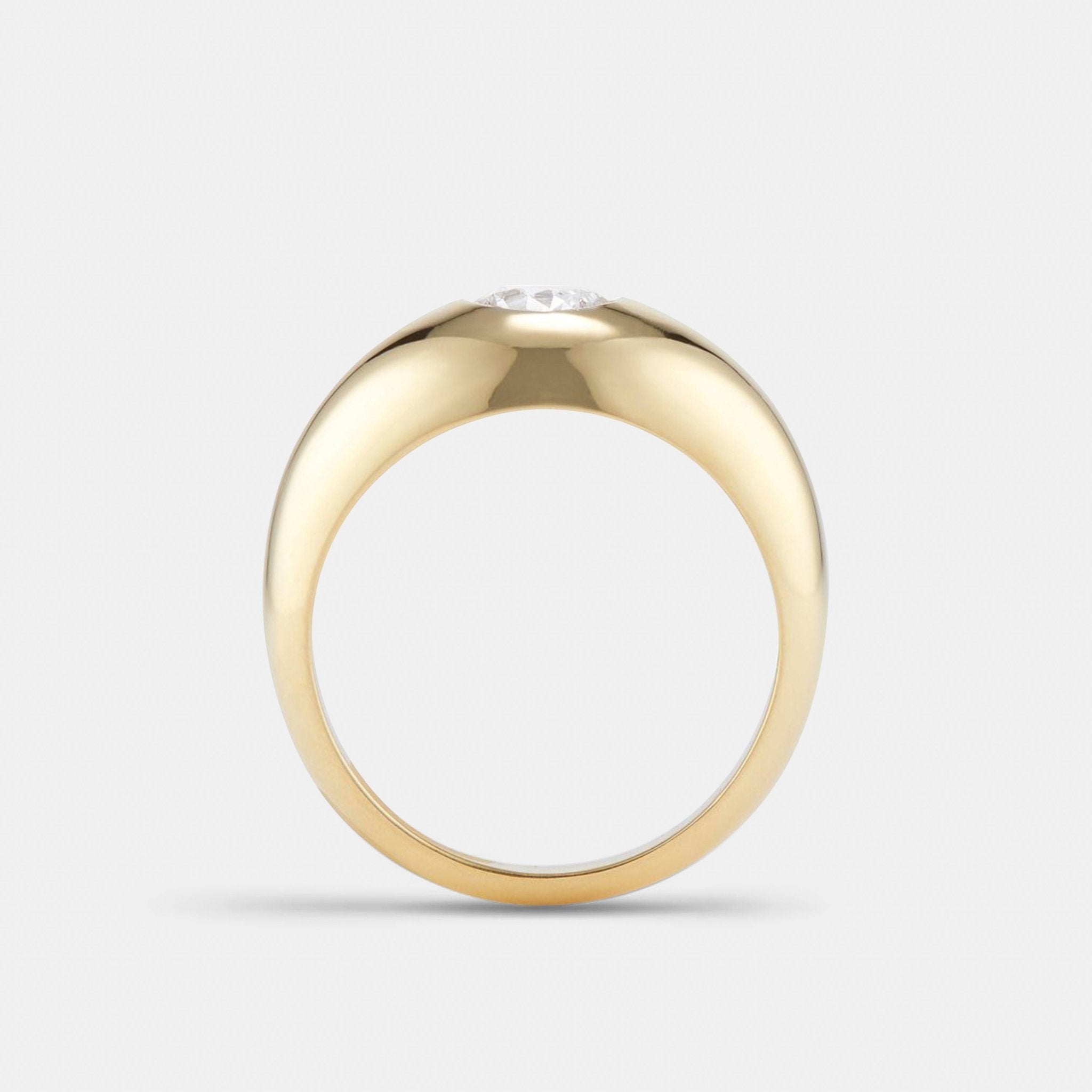 Bombé Diamond Solitaire Engagement Ring