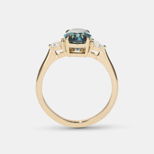 Clover - 2.50ct Teal Sapphire Engagement Ring