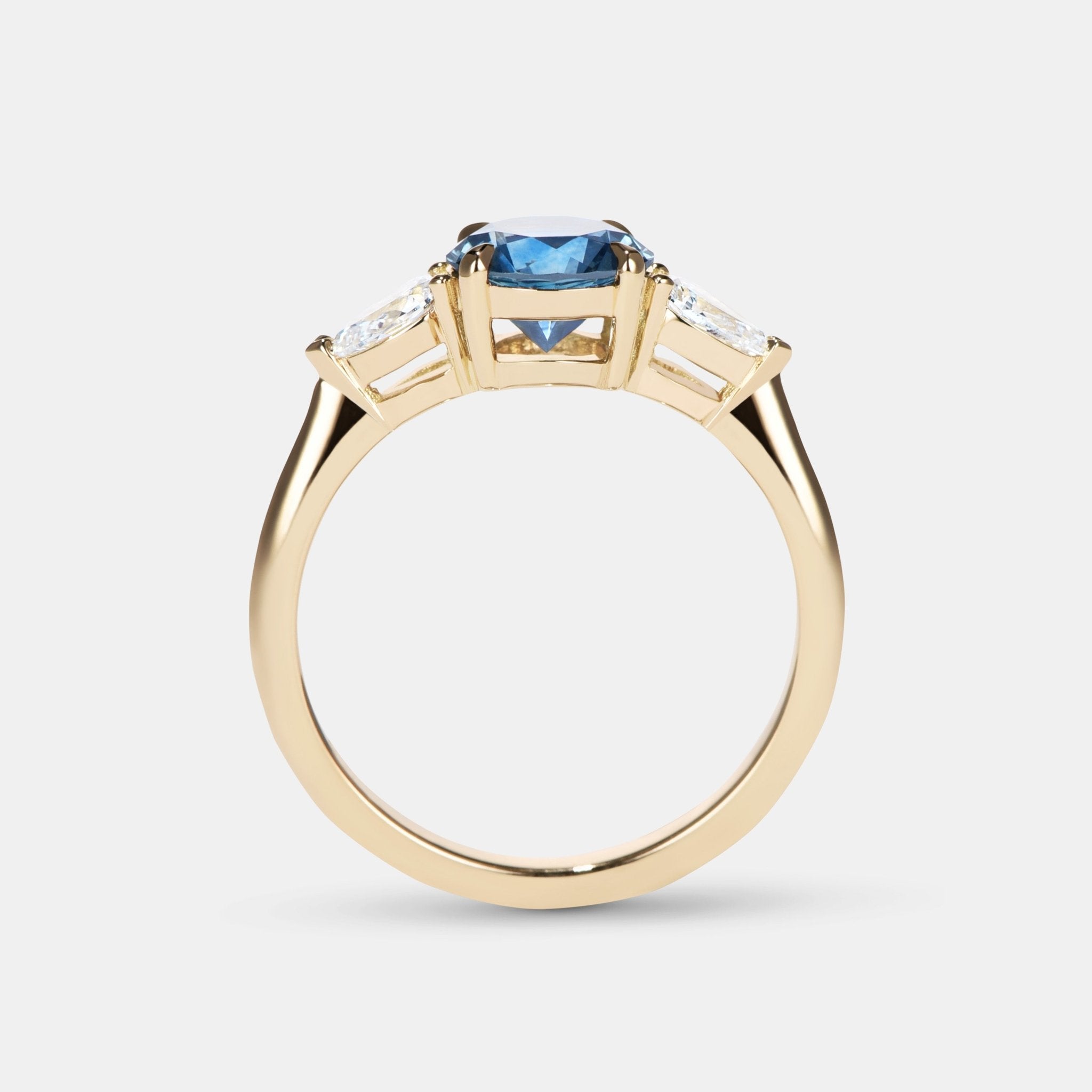 Freya Sapphire Three Stone Engagement Ring