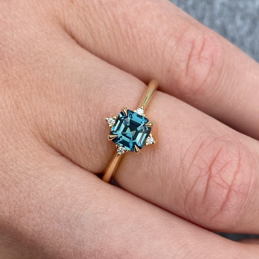 Lucia - 1.18ct Teal Sapphire Engagement Ring