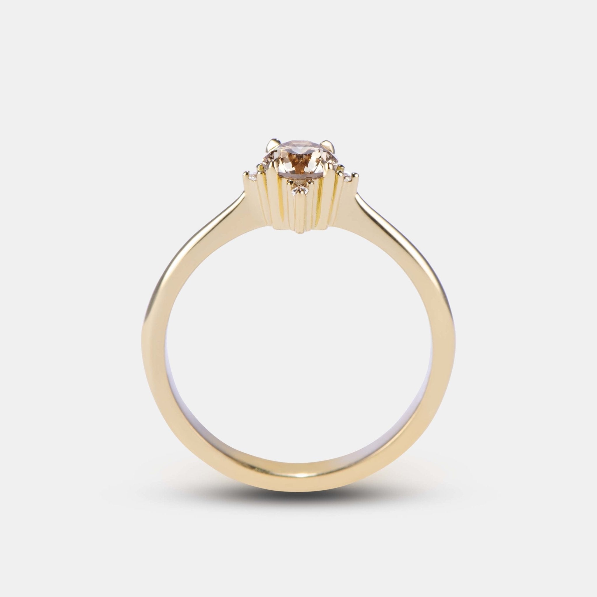 Mini Lucia 0.38ct Round Champagne Cluster Diamond Ring