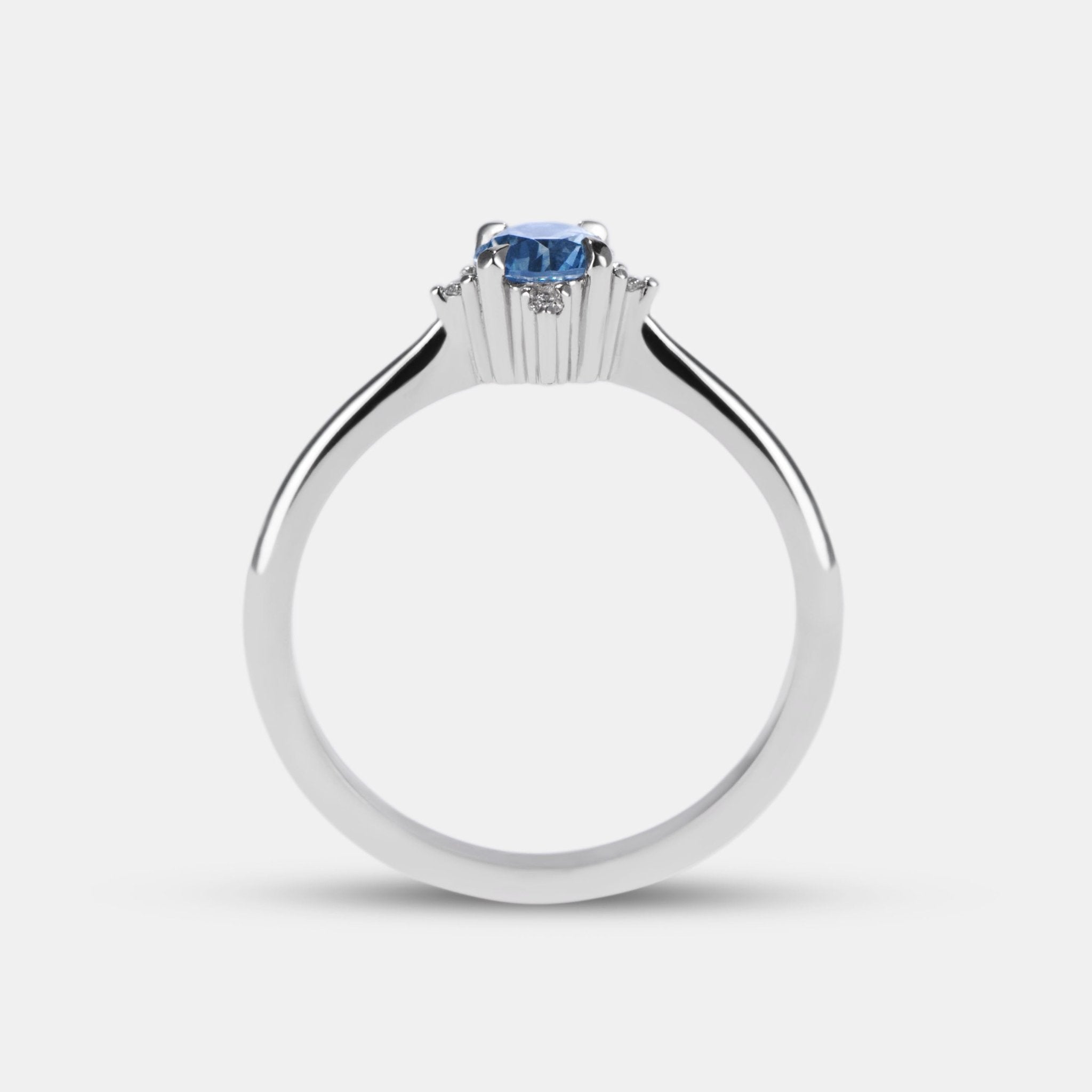 Mini Lucia 0.43ct Round Montana Sapphire Cluster Ring