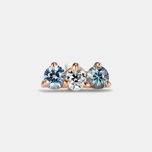 Single Petite Stud - Style No. 1 (Sapphire & Diamond)