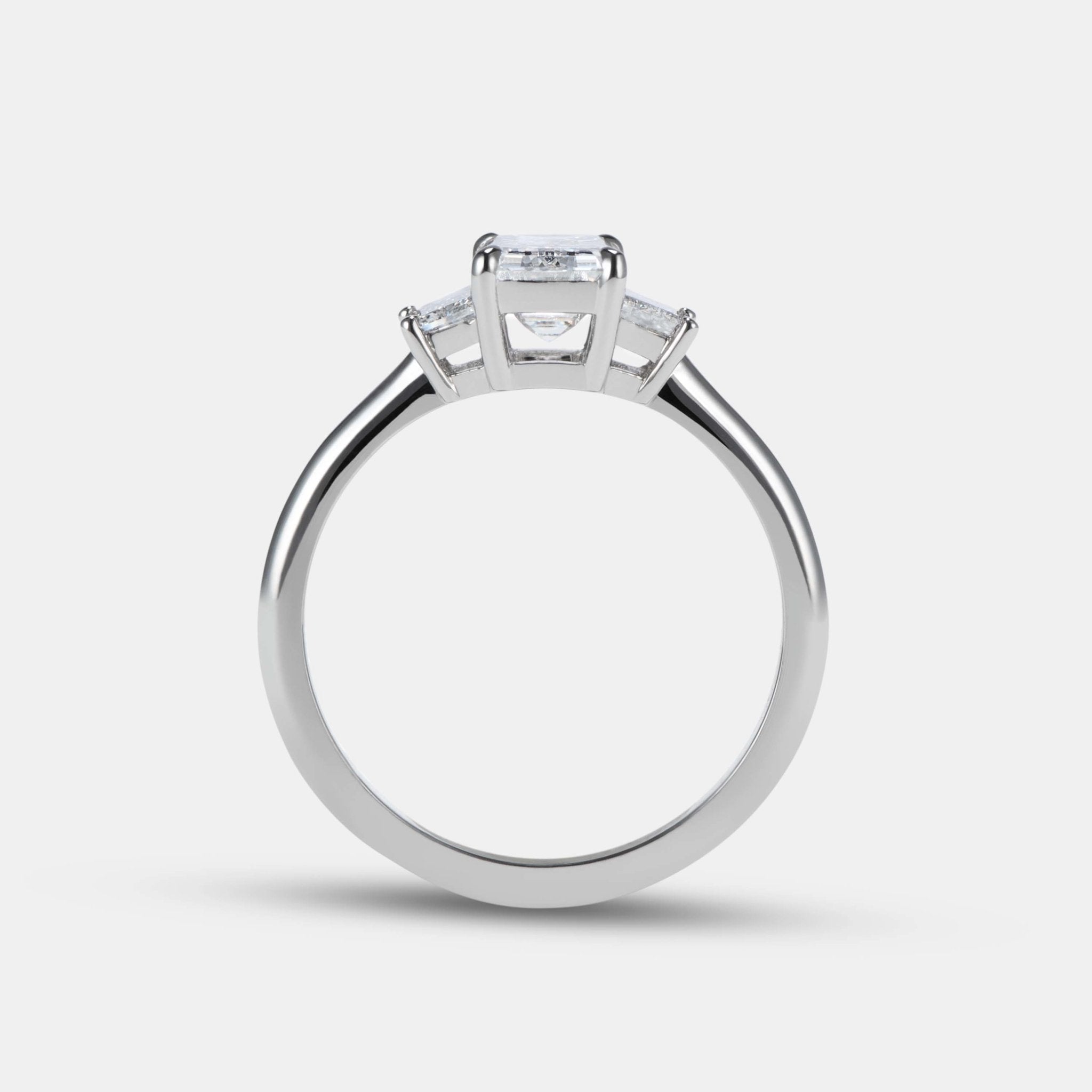 Sofia 1.21ct Emerald Cut Diamond Three Stone Engagement Ring