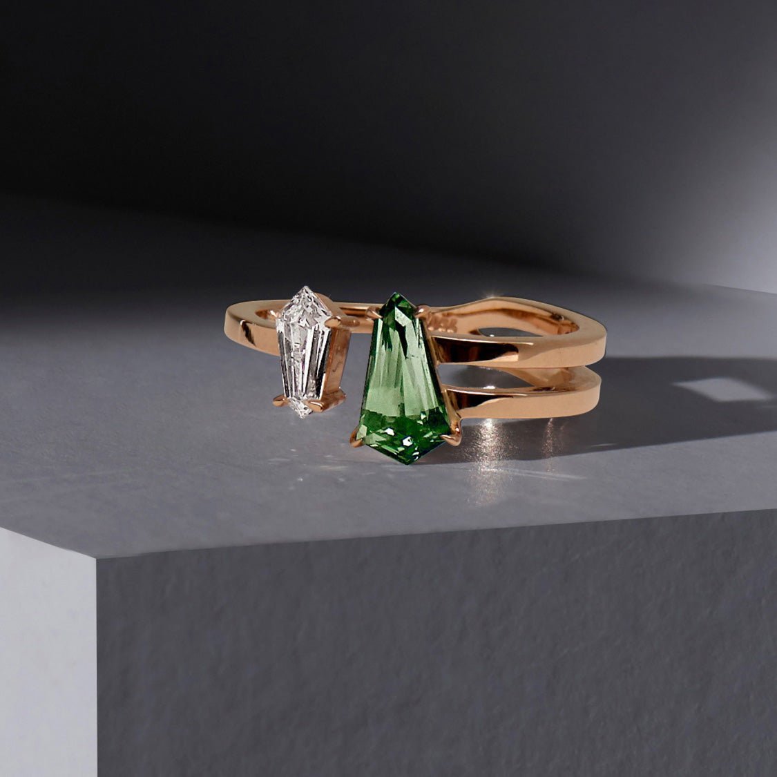 You And Me Sapphire & Diamond Toi Et Moi Ring