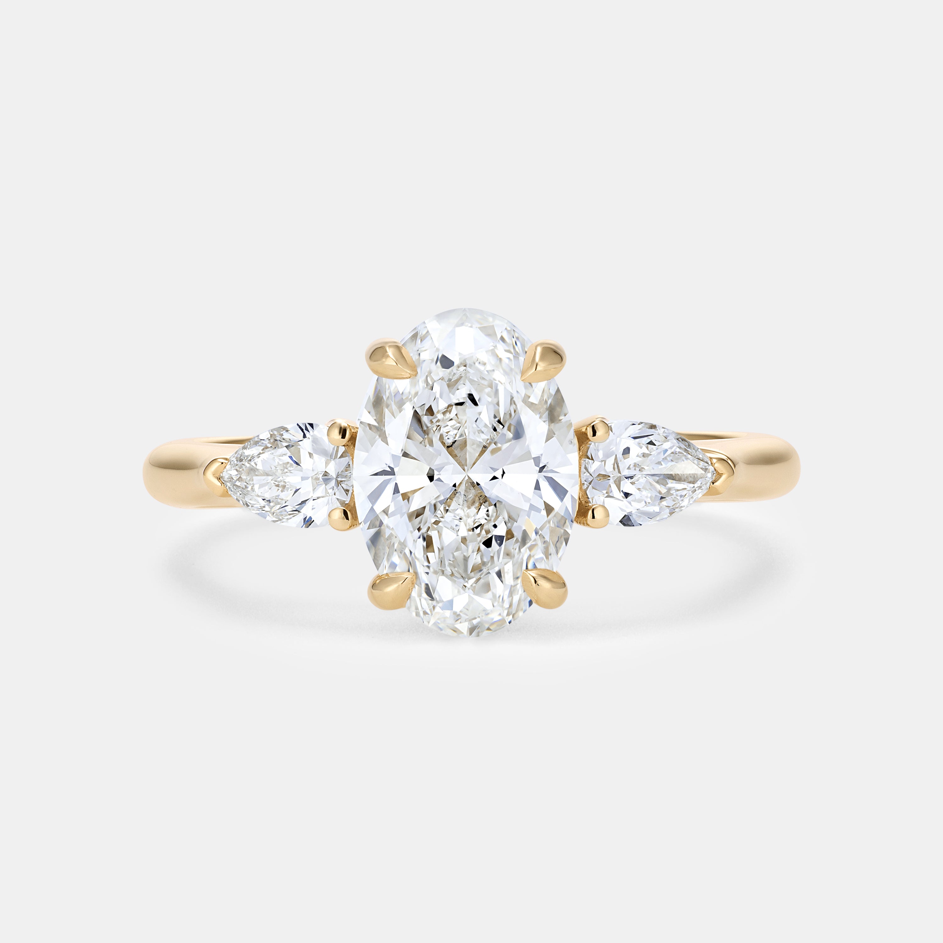 AURORA 1.70ct Oval Diamond Three Stone Engagement Ring