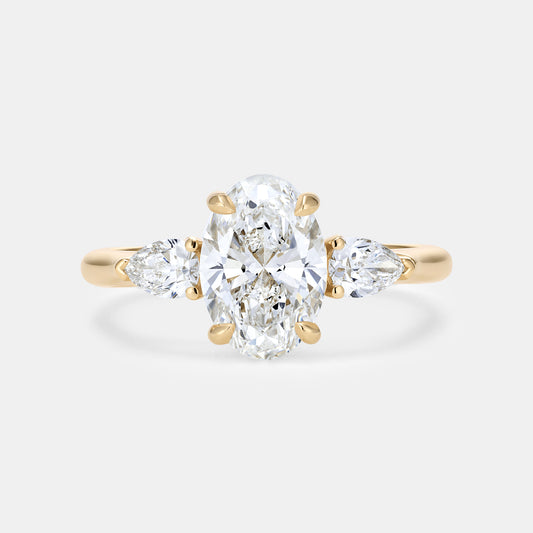 AURORA 1.70ct Oval Diamond Three Stone Engagement Ring