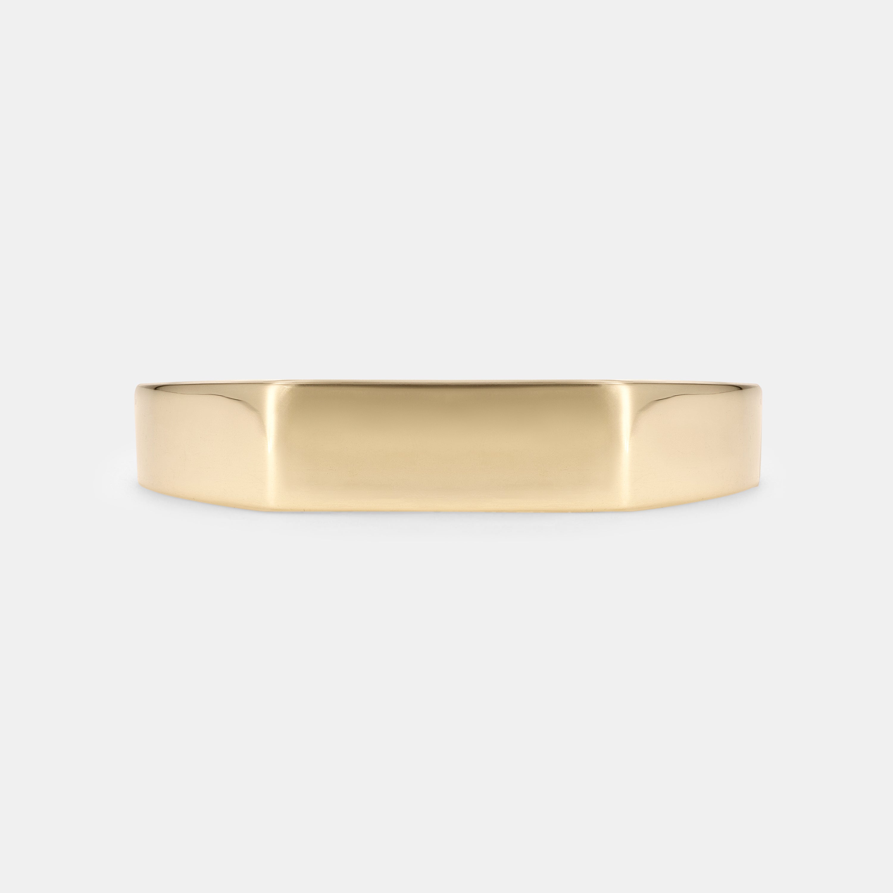 Linear Signet Ring in Yellow Gold